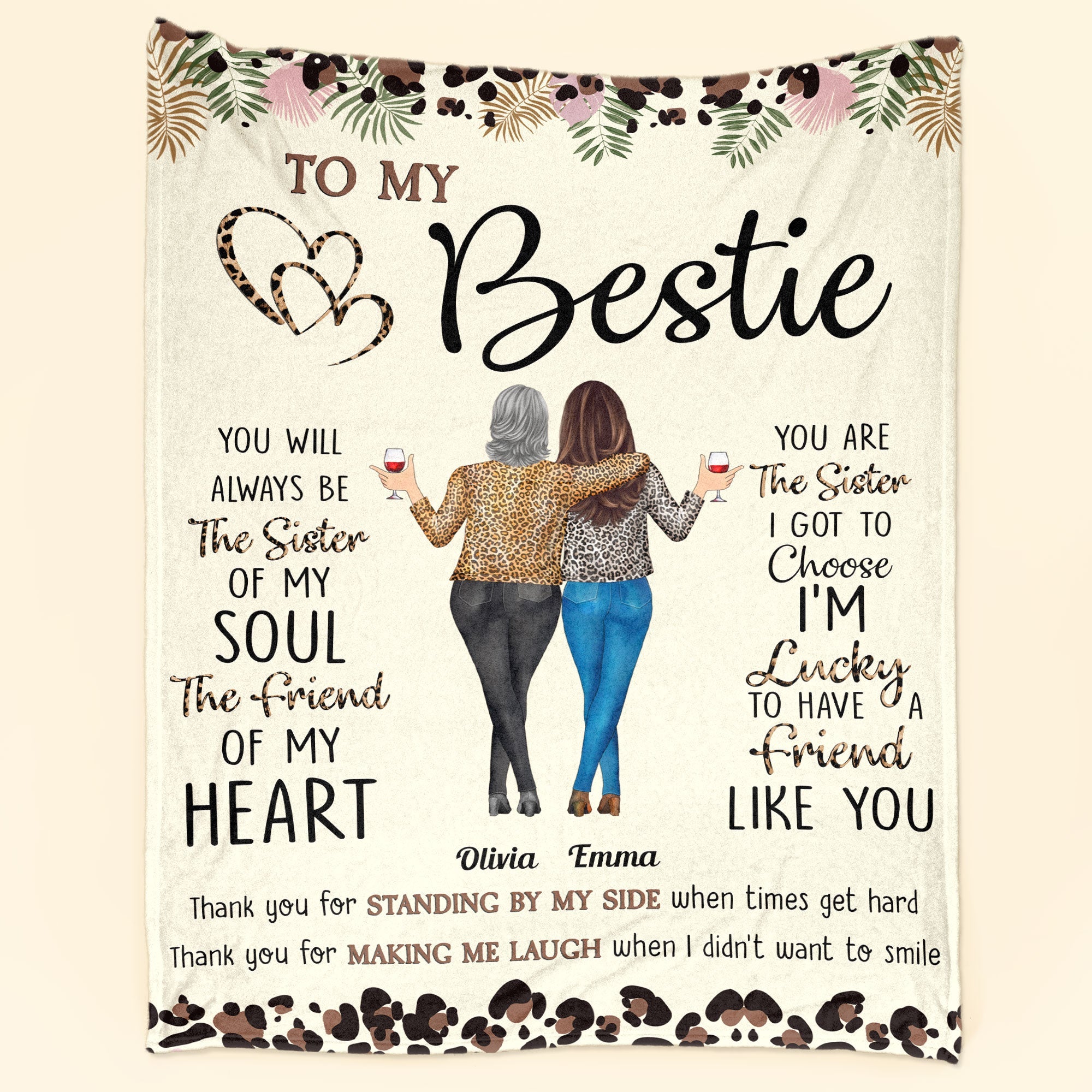 Thank You For Standing By My Side Friendship - Personalized Friend Blanket