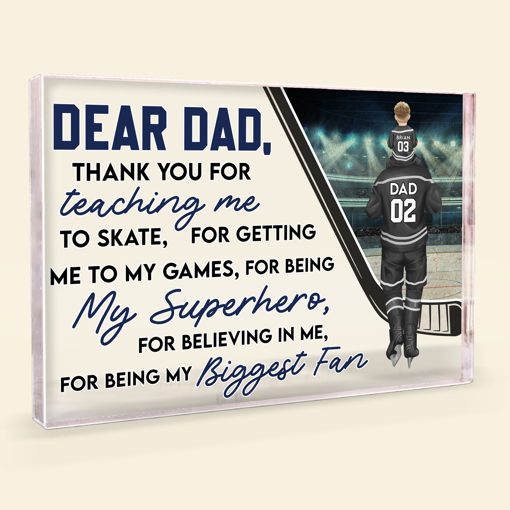 Thank You For Teaching Me To Skate - Personalized Rectangle Acrylic Plaque