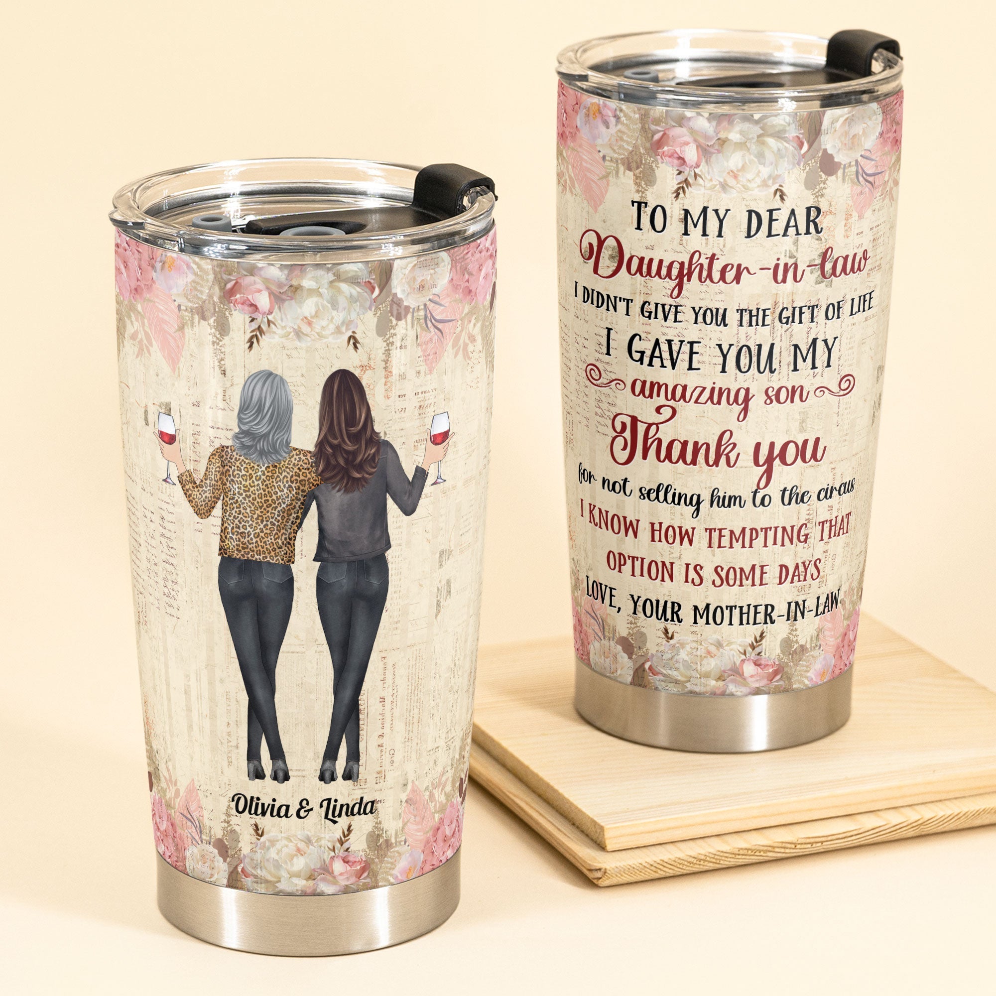 Thank You My Daughter-In-Law - Personalized Tumbler Cup - Birthday, Funny Gift For Daughter-in-law