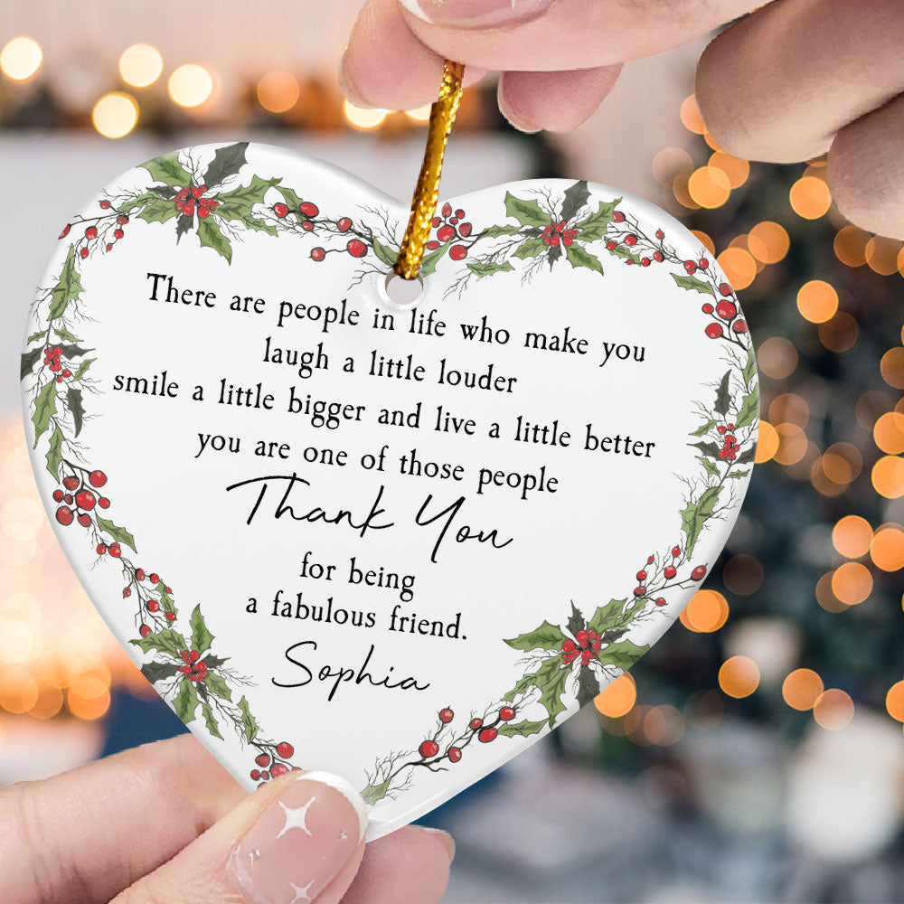 Thank You - Personalized Heart Shaped Ceramic Ornament