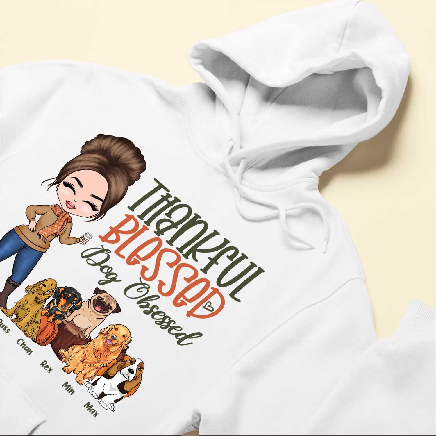 Thankful Blessed & Dog Obsessed - Personalized Shirt - Fall Season Gift For Dog Lover