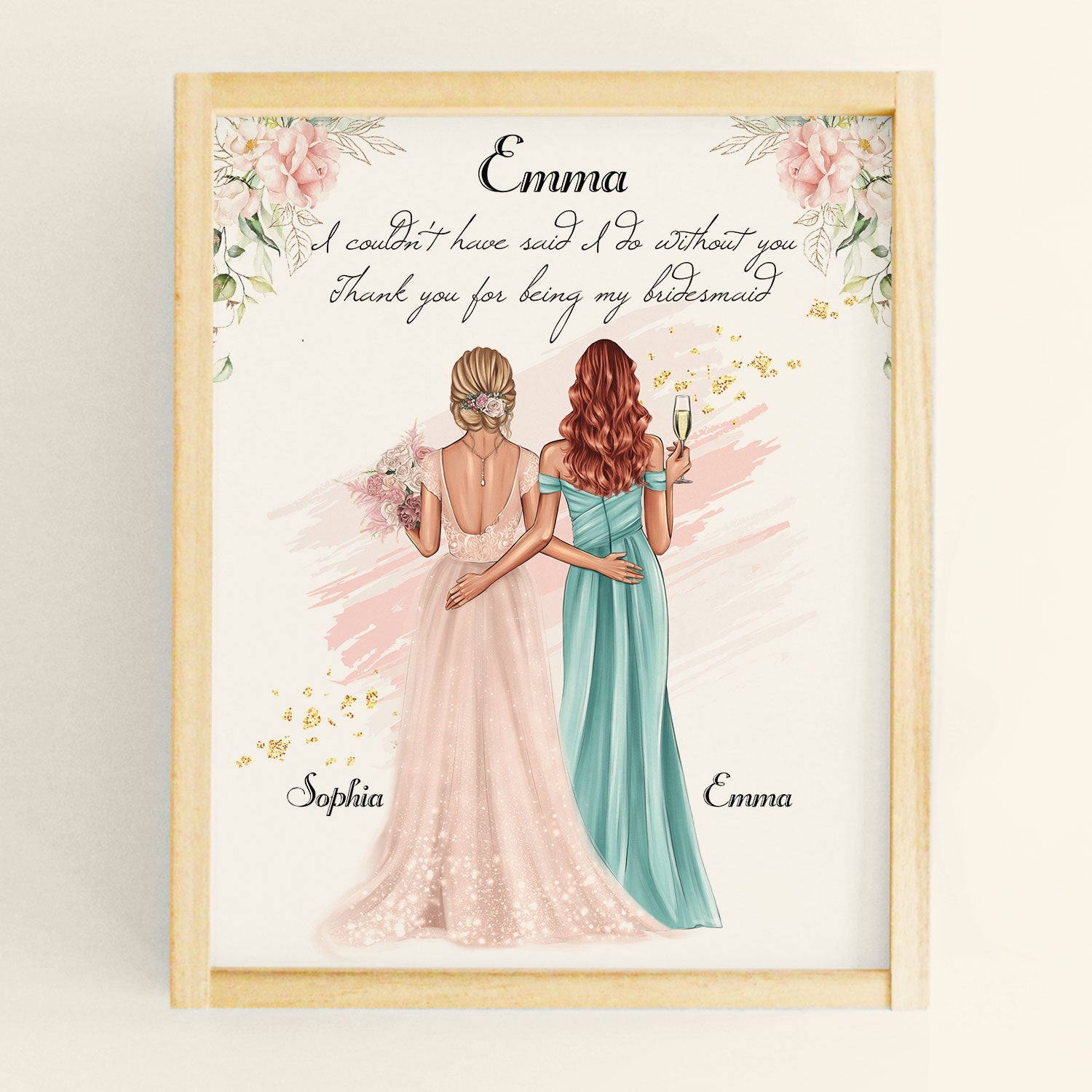 Thanks For Being My Bridesmaid - Personalized Poster