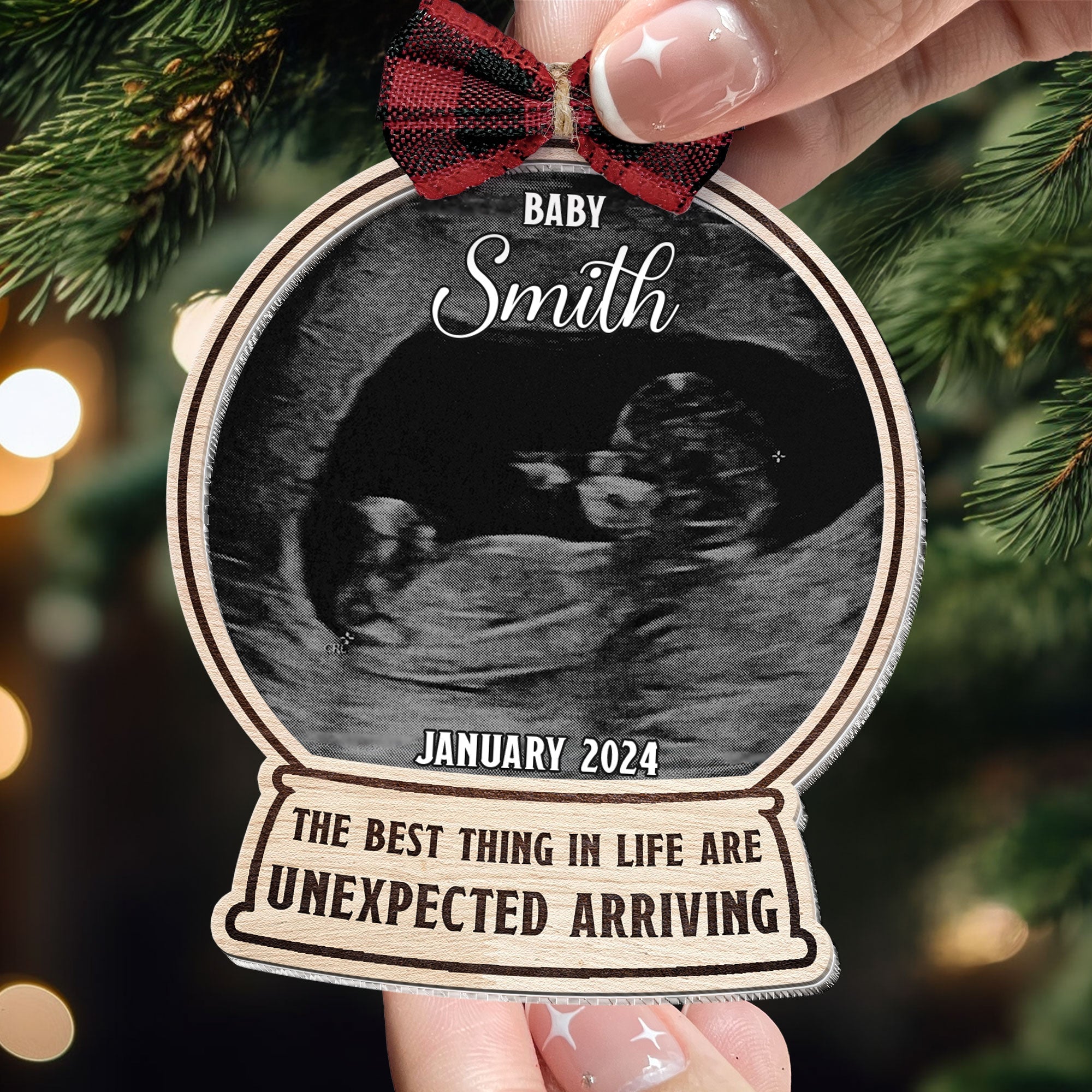 The Best Thing In Life - Personalized Photo Wood And Acrylic Ornament