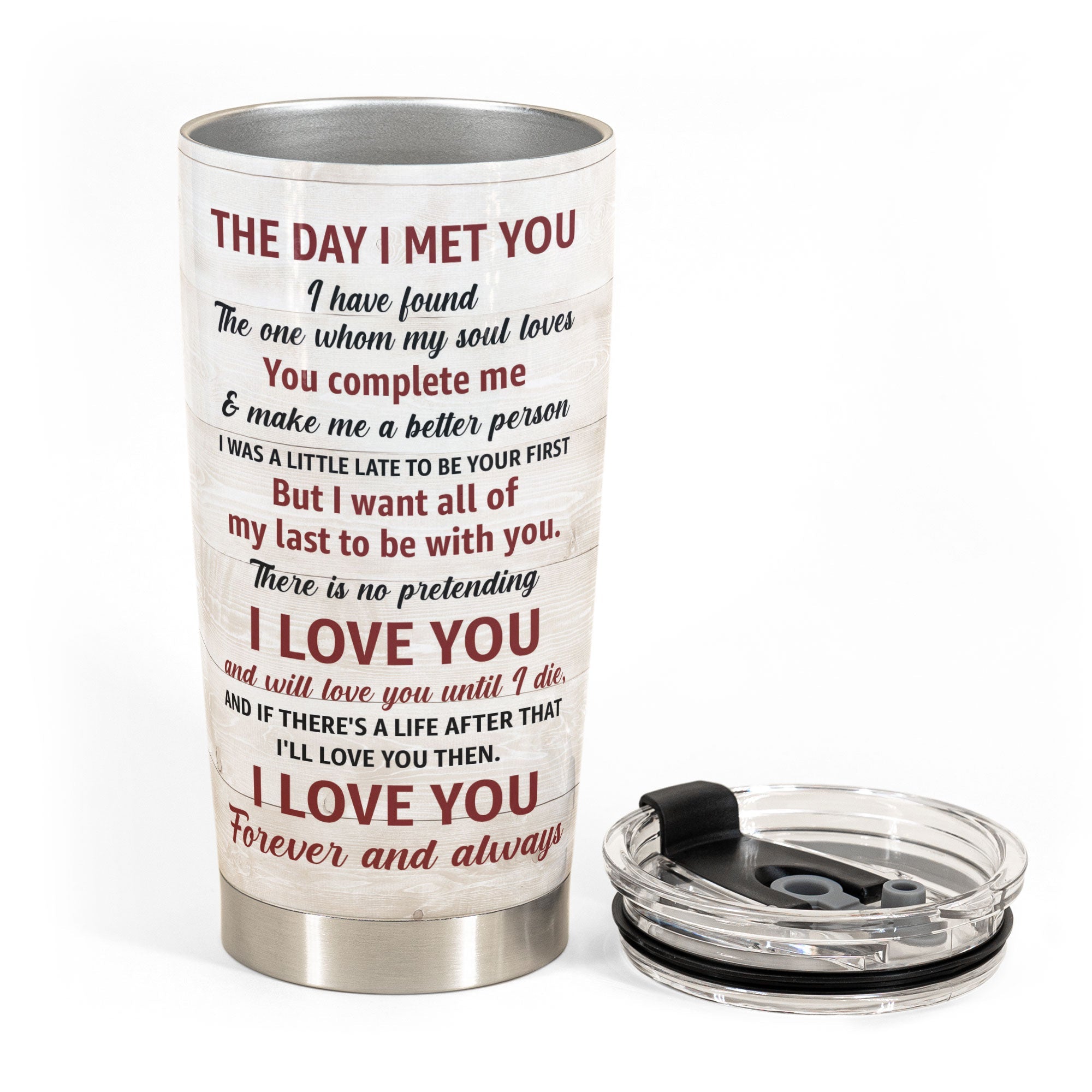 The Day I Met You - Personalized Tumbler Cup - Birthday, Anniversary Gift For Lover, Couples, Spouses, Husband, Wife