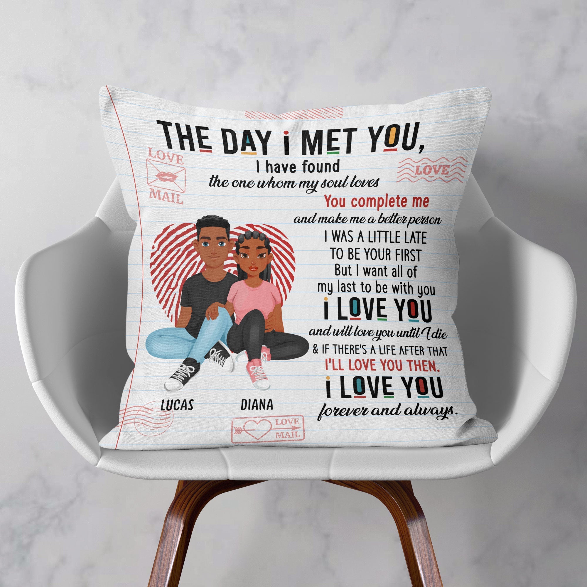 The Day I Met You Couples - Personalized Pillow (Insert Included)