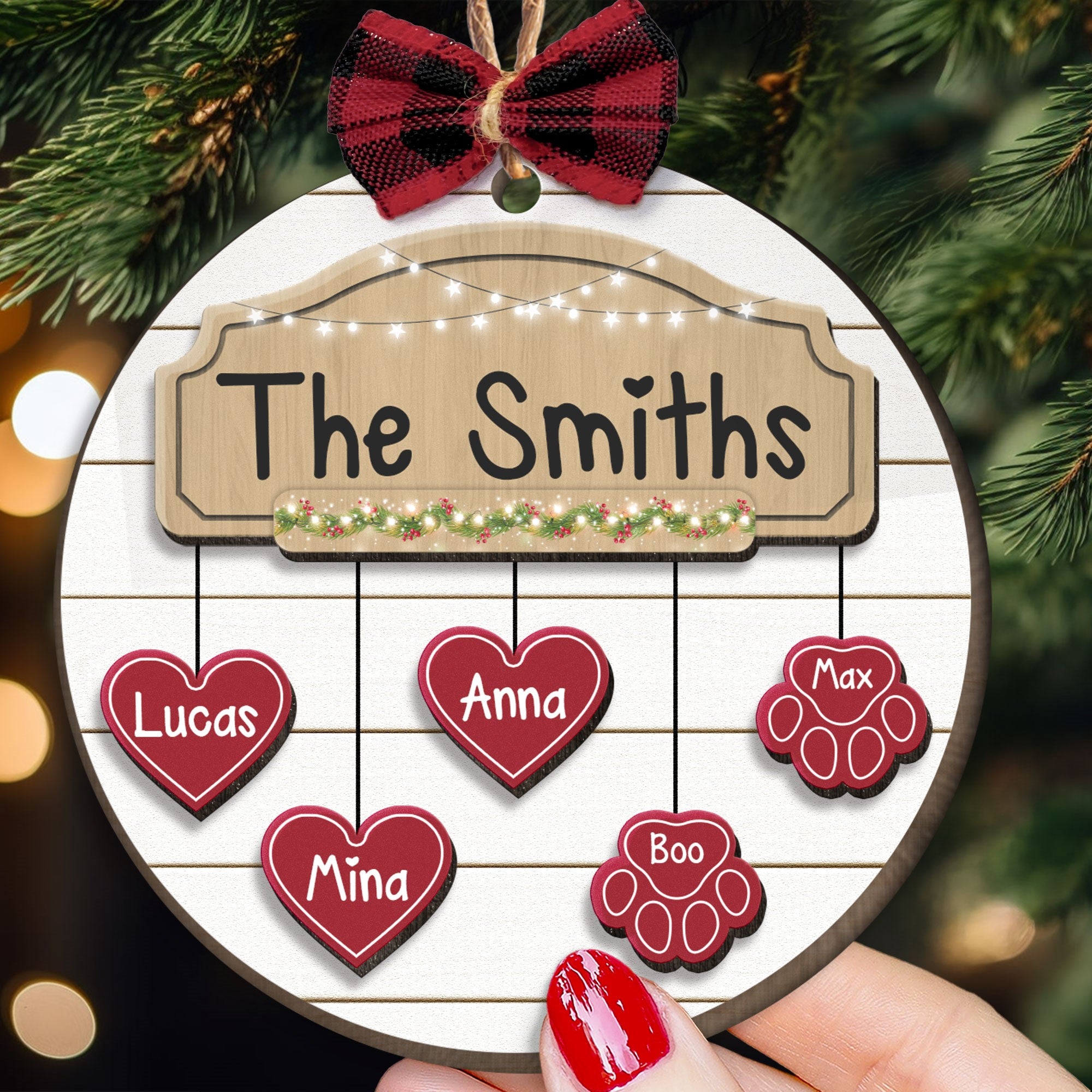 The Family Name - Personalized Wooden Ornament