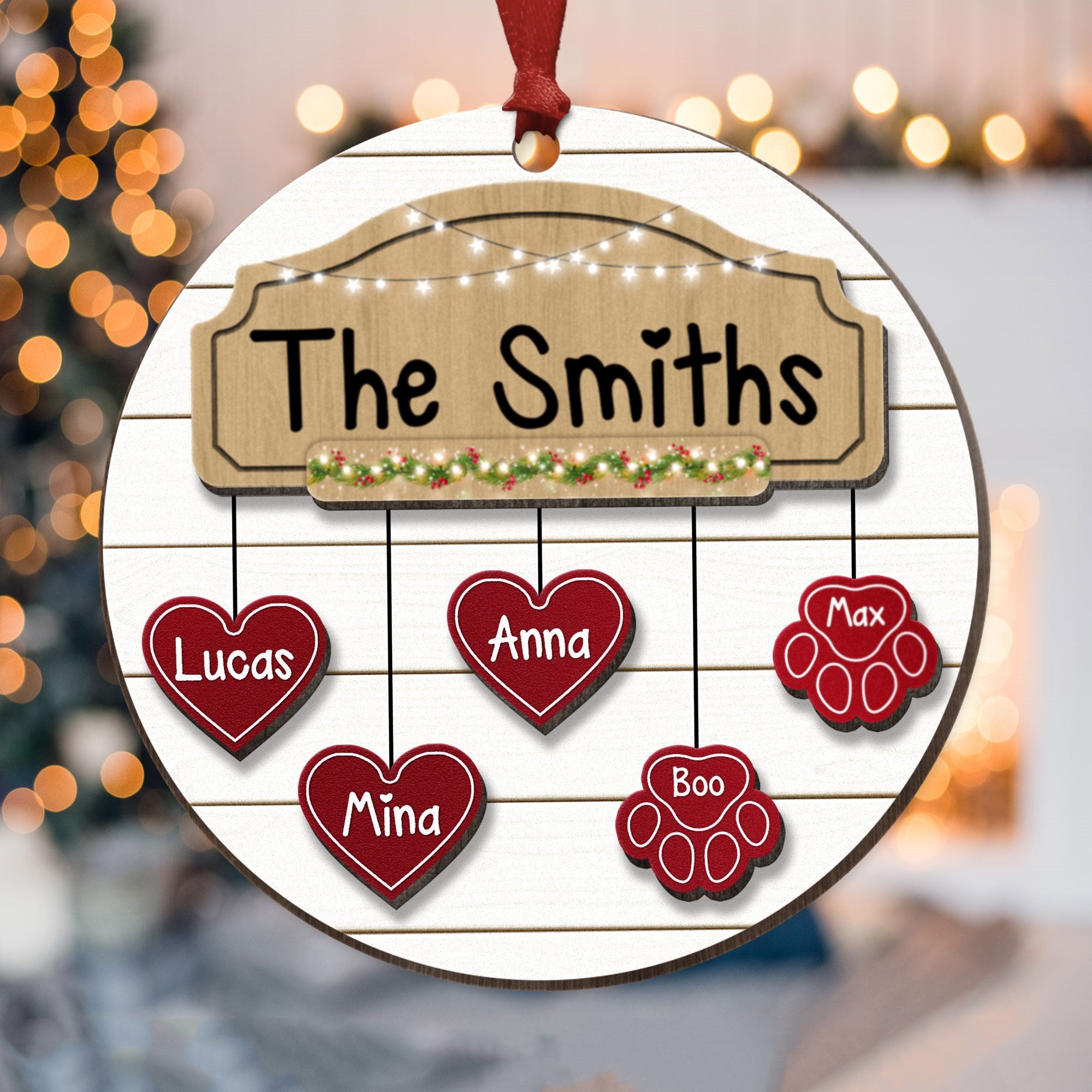 The Family Name - Personalized Wooden Ornament