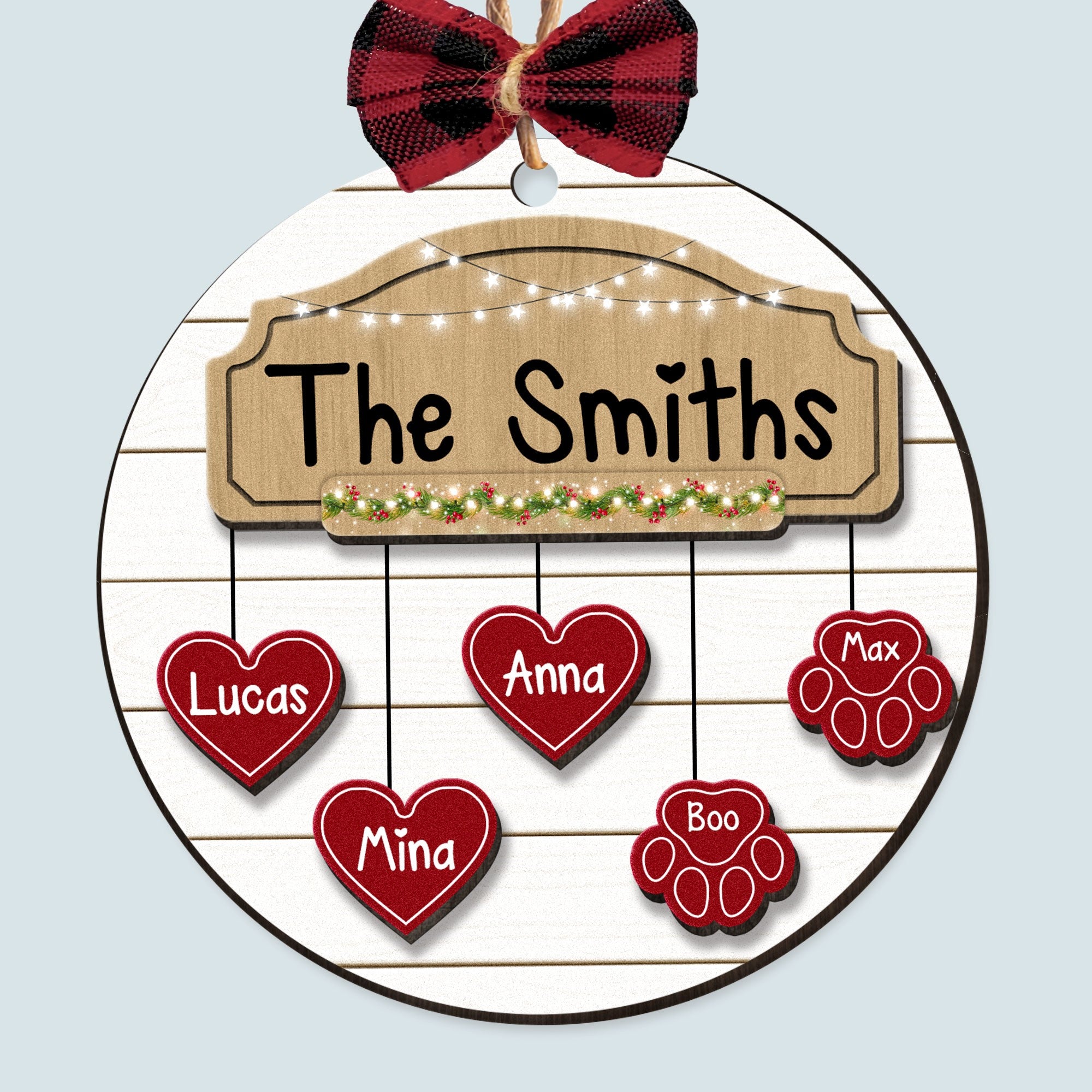 The Family Name - Personalized Wooden Ornament