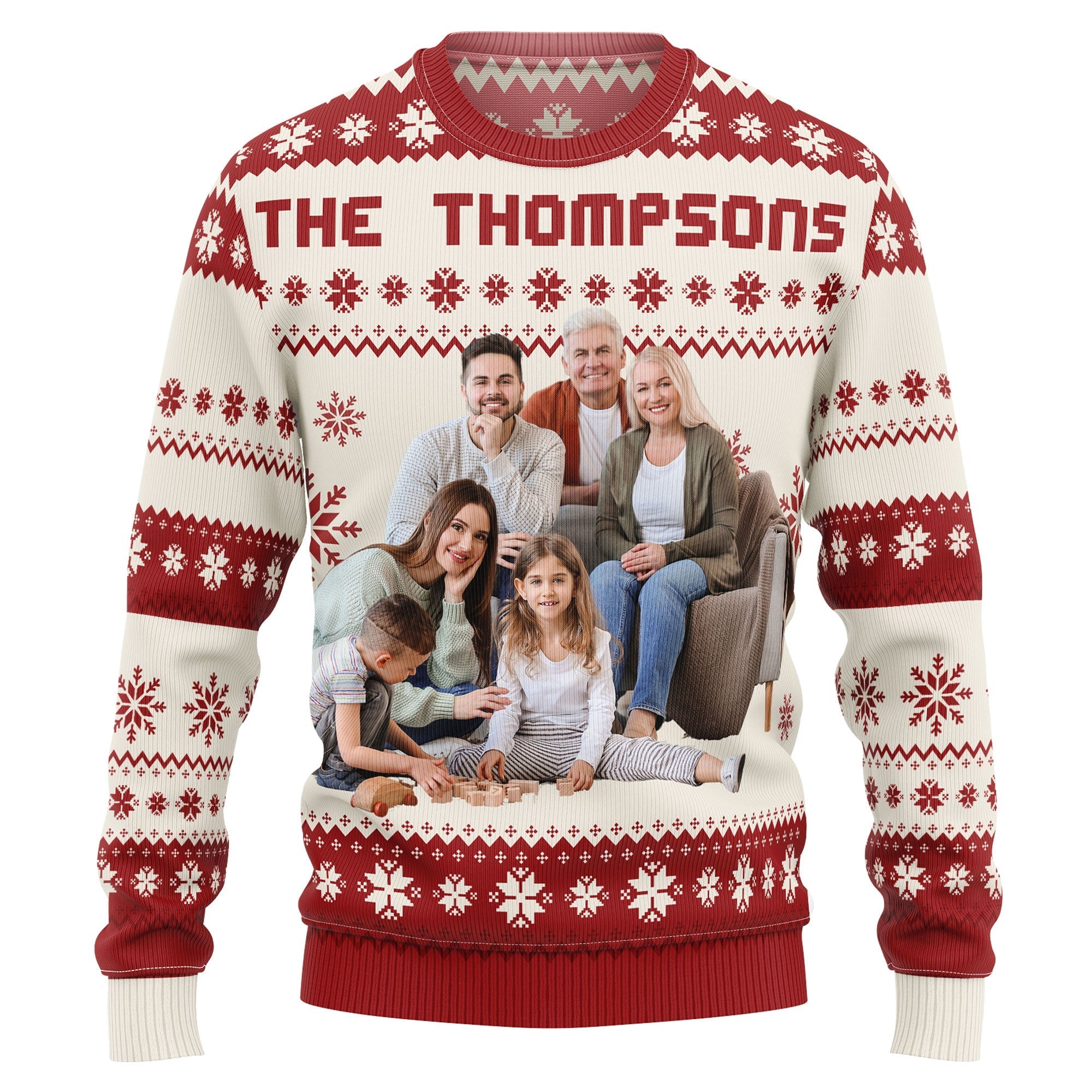 The Family - Personalized Photo Ugly Sweater