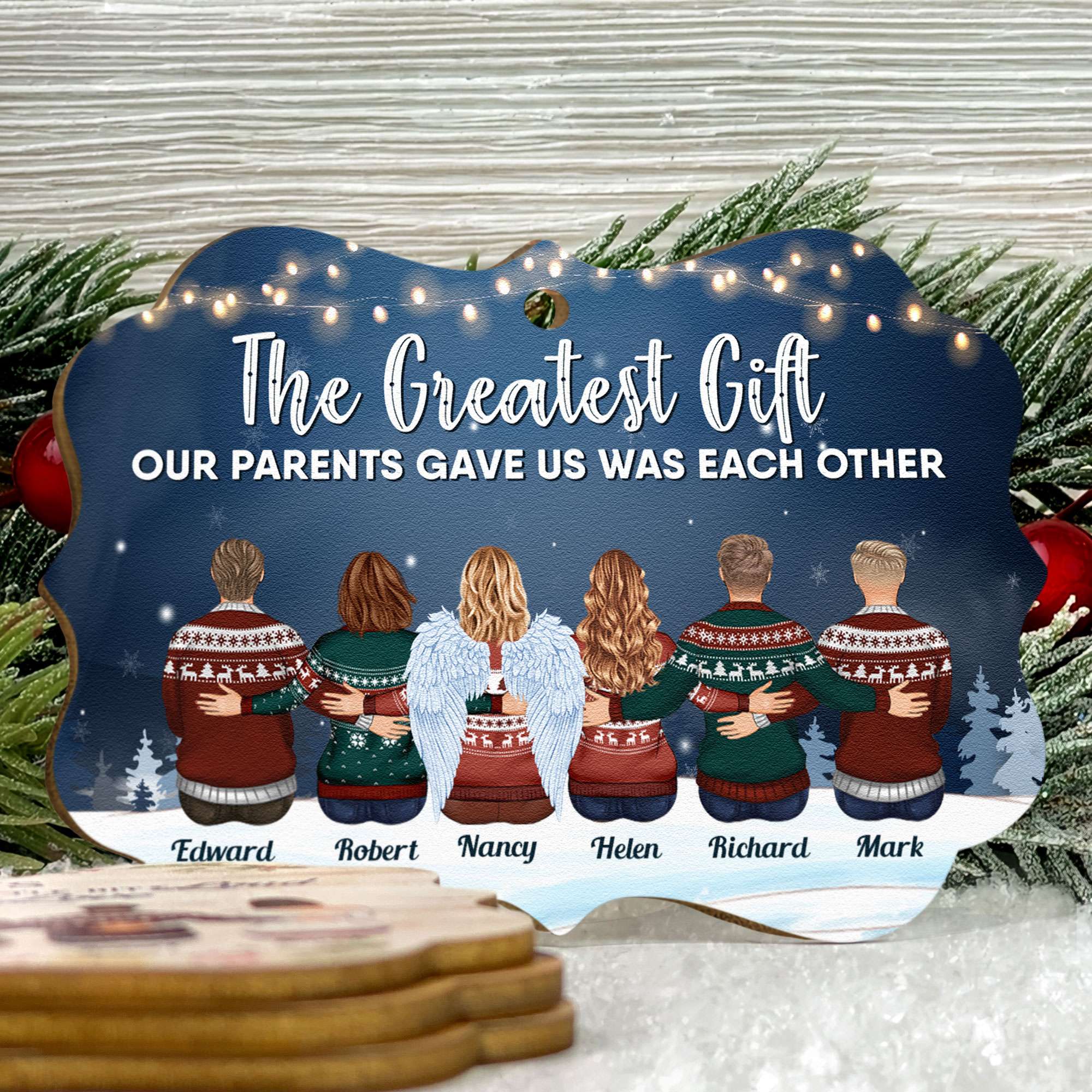 The Greatest Gift Our Parents Gave Us Was Each Other - Personalized Aluminum/Wooden Ornament