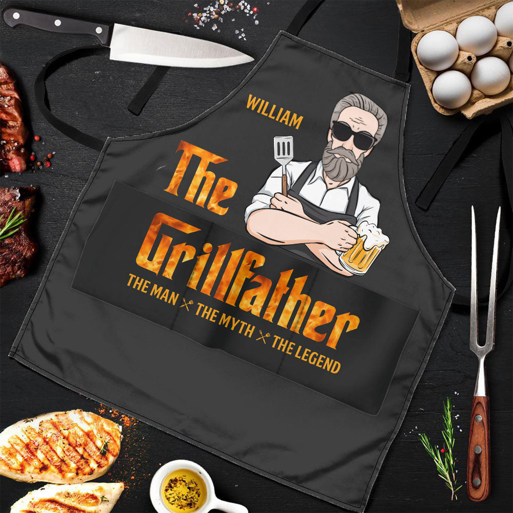 The Grillfather The Man The Myth The Legend - Personalized Apron