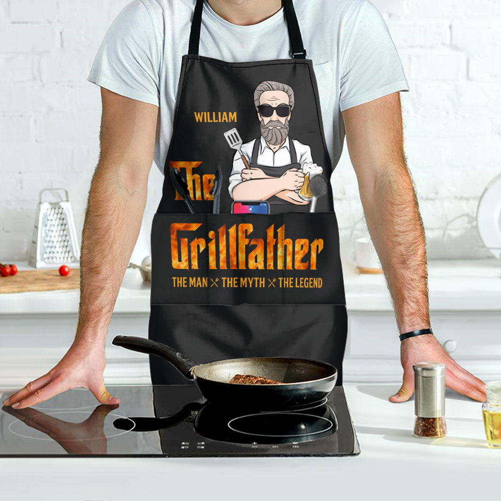 The Grillfather The Man The Myth The Legend - Personalized Apron