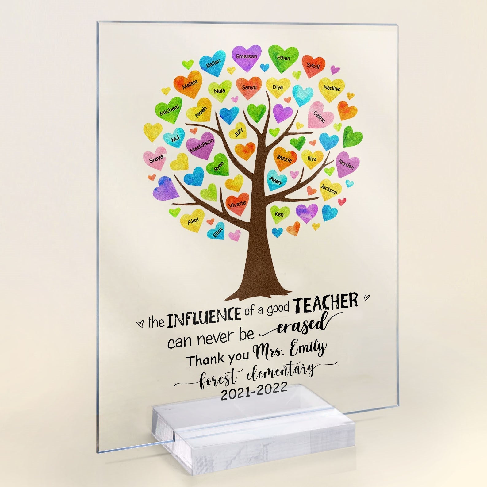 The Influence Of A Good Teacher Can Never Be Erased - Personalized Acrylic Plaque - End of year, School Leaving, Birthday, Appreciation Gift For Teacher