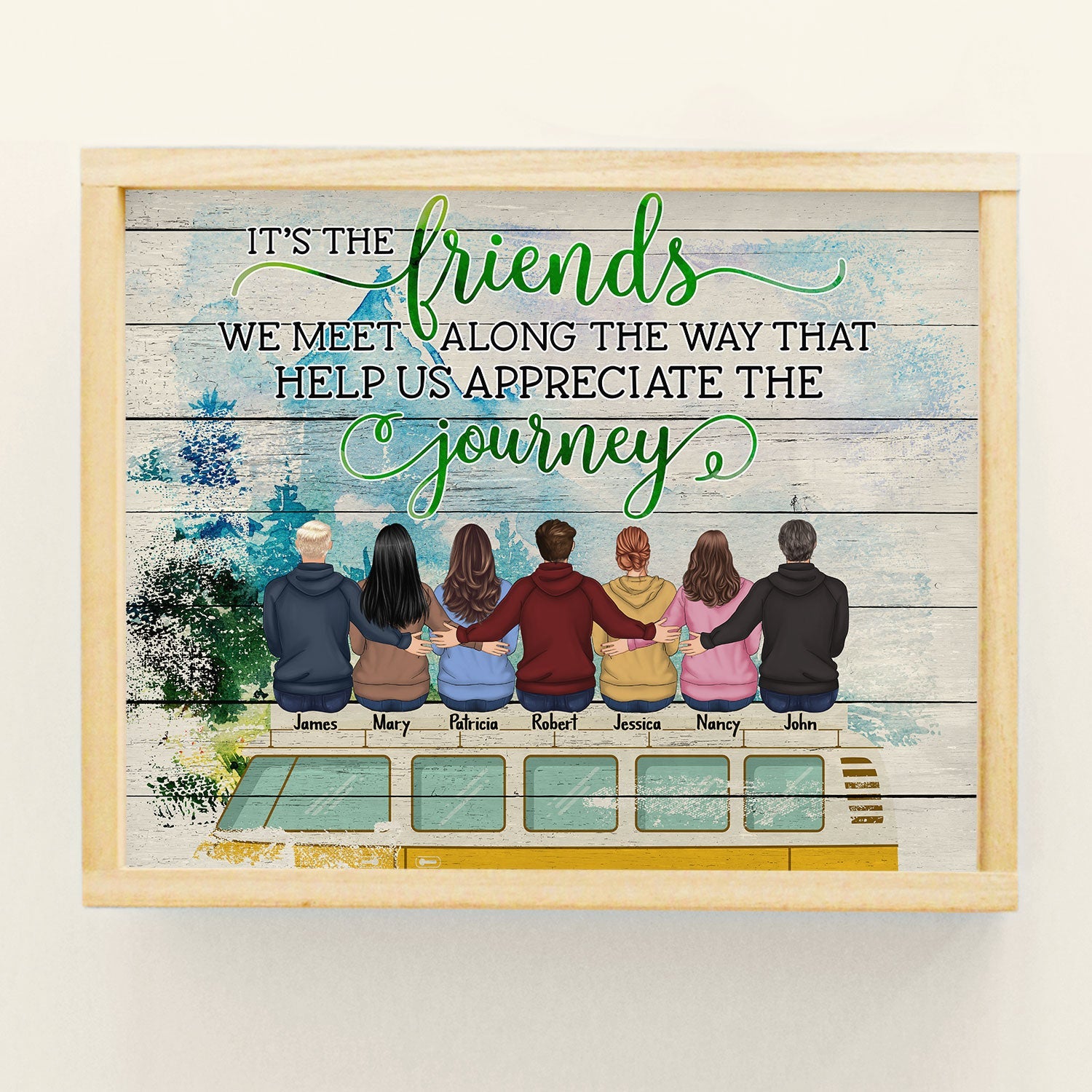 The Journey With Friends - Personalized Poster - Gift For Campers. Friends