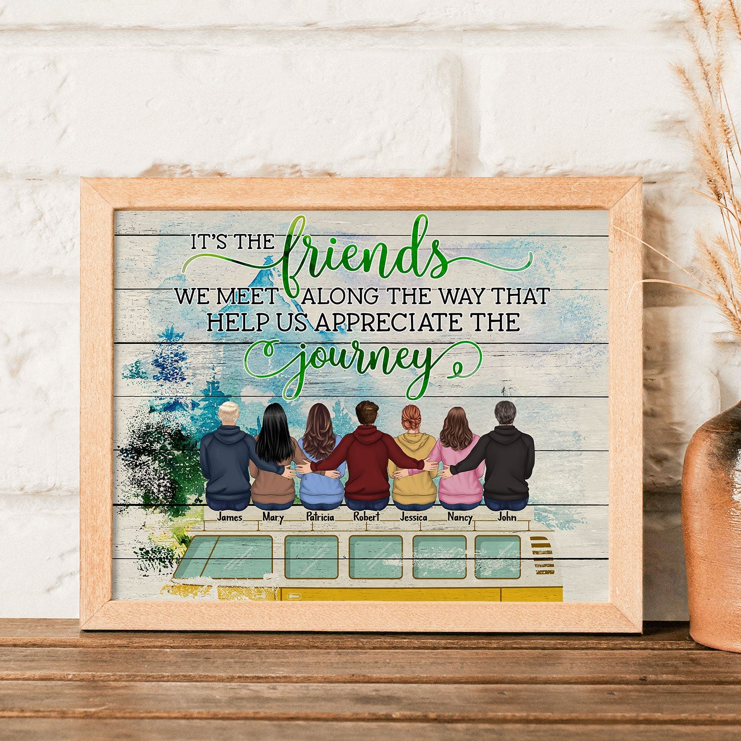 The Journey With Friends - Personalized Poster - Gift For Campers. Friends