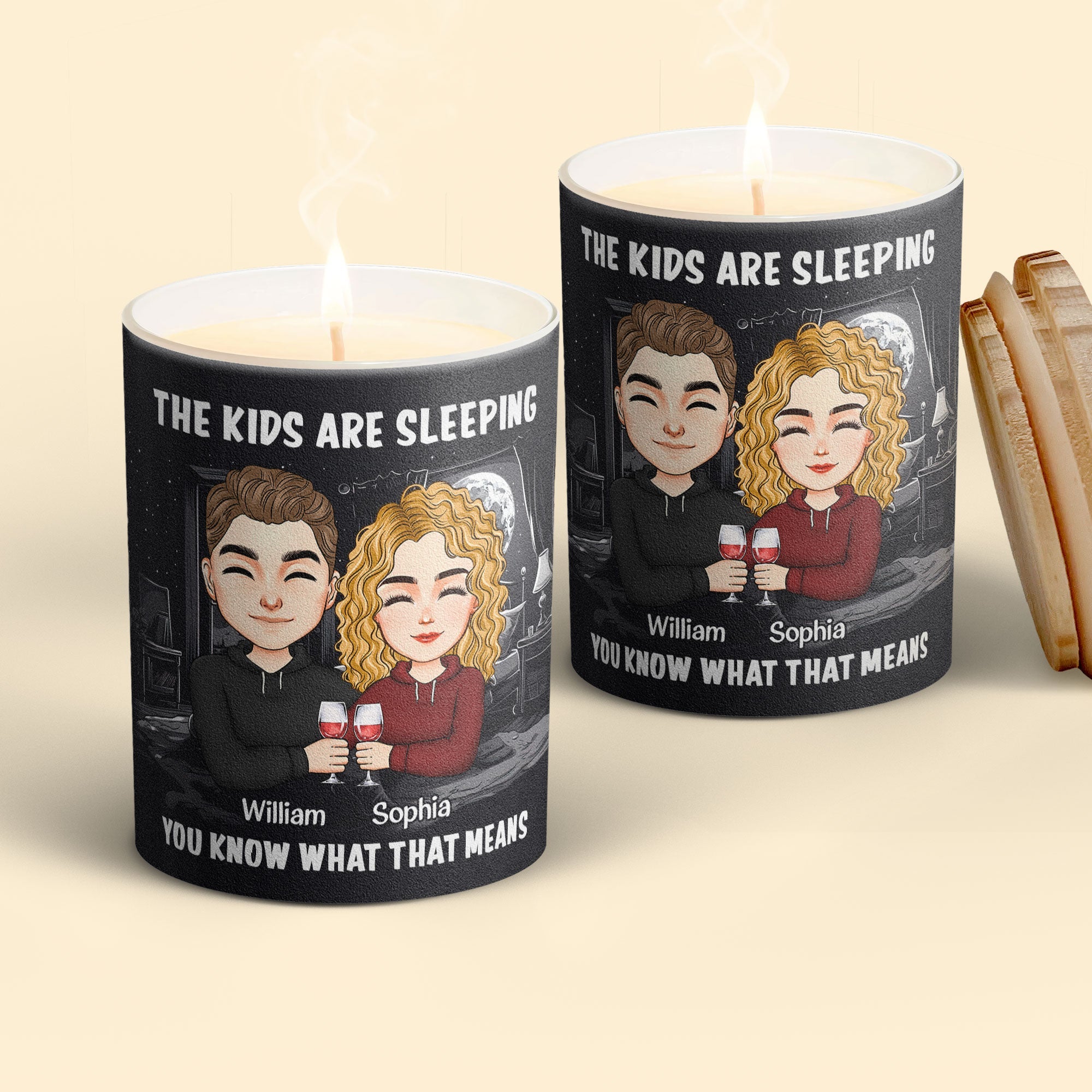 The Kids Are Sleeping, You Know - Personalized Candle