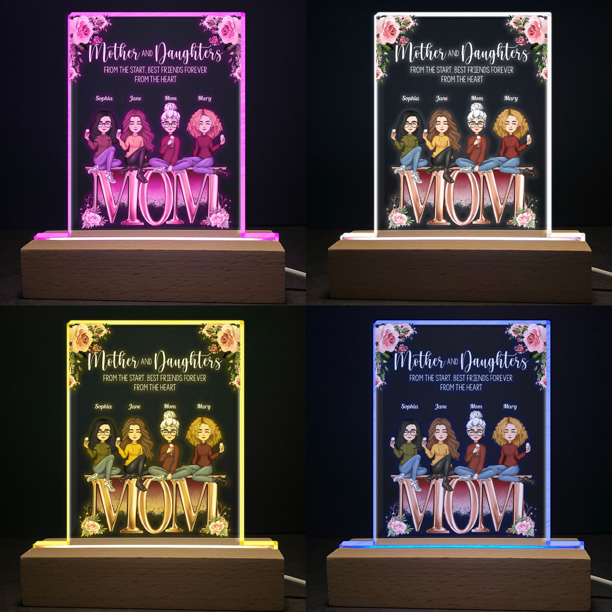 The Love Between A Mother And Children - Personalized LED Light