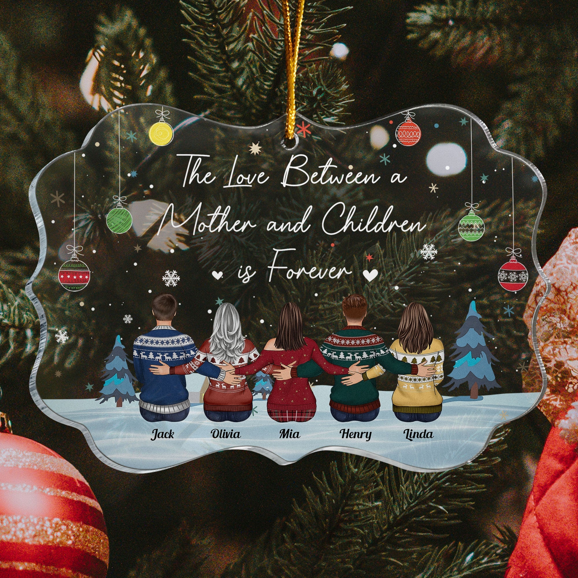 The Love Between A Mother And Daughter Is Forever - Personalized Acrylic Ornament