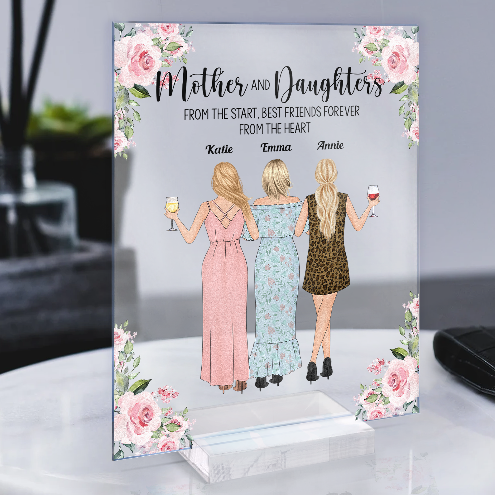 The Love Between Mother And Daughters - Personalized Acrylic Plaque