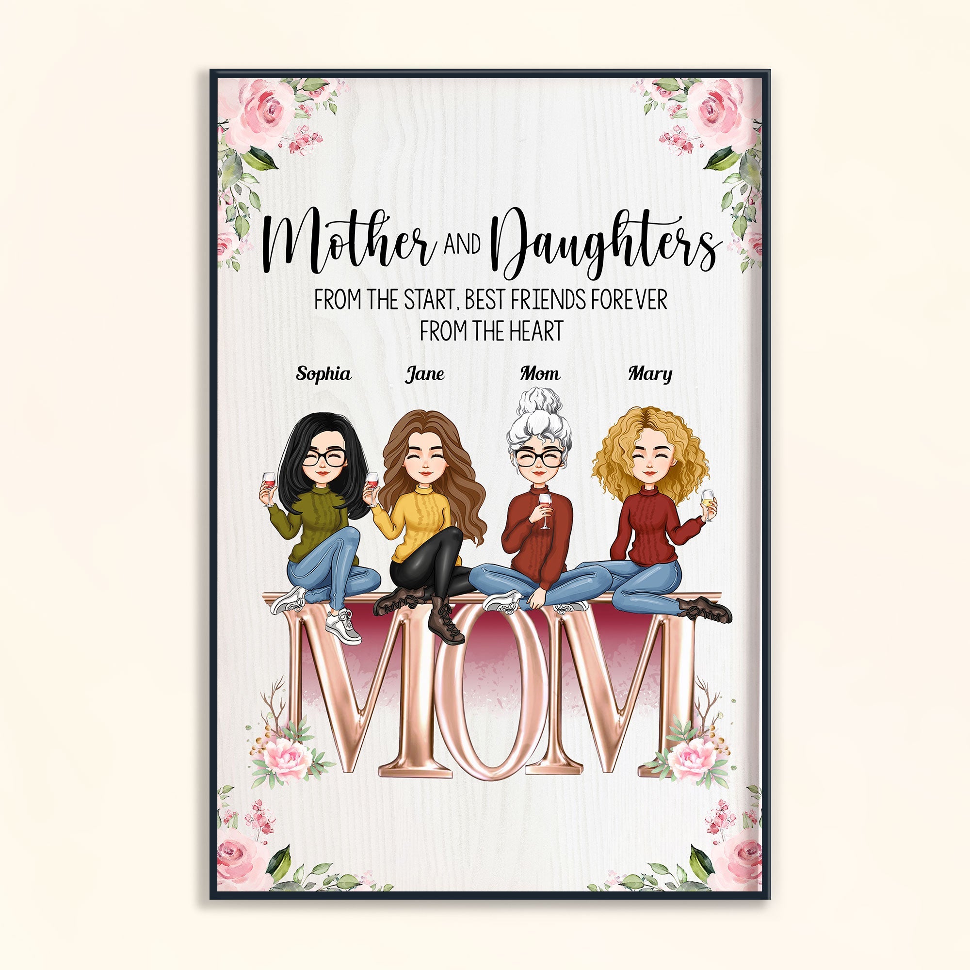 The Love Between Mother And Daughters - Personalized Poster/Wrapped Canvas