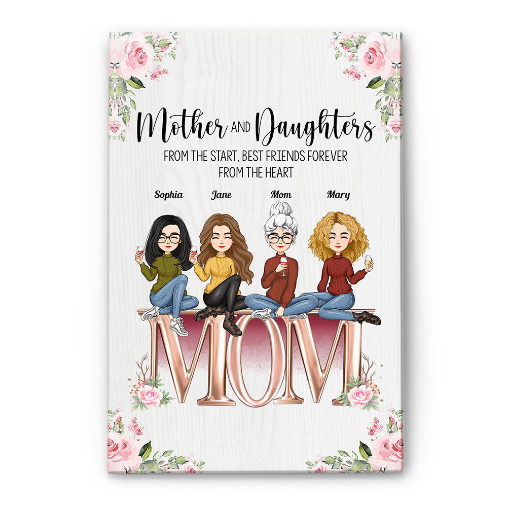 The Love Between Mother And Daughters - Personalized Poster/Wrapped Canvas