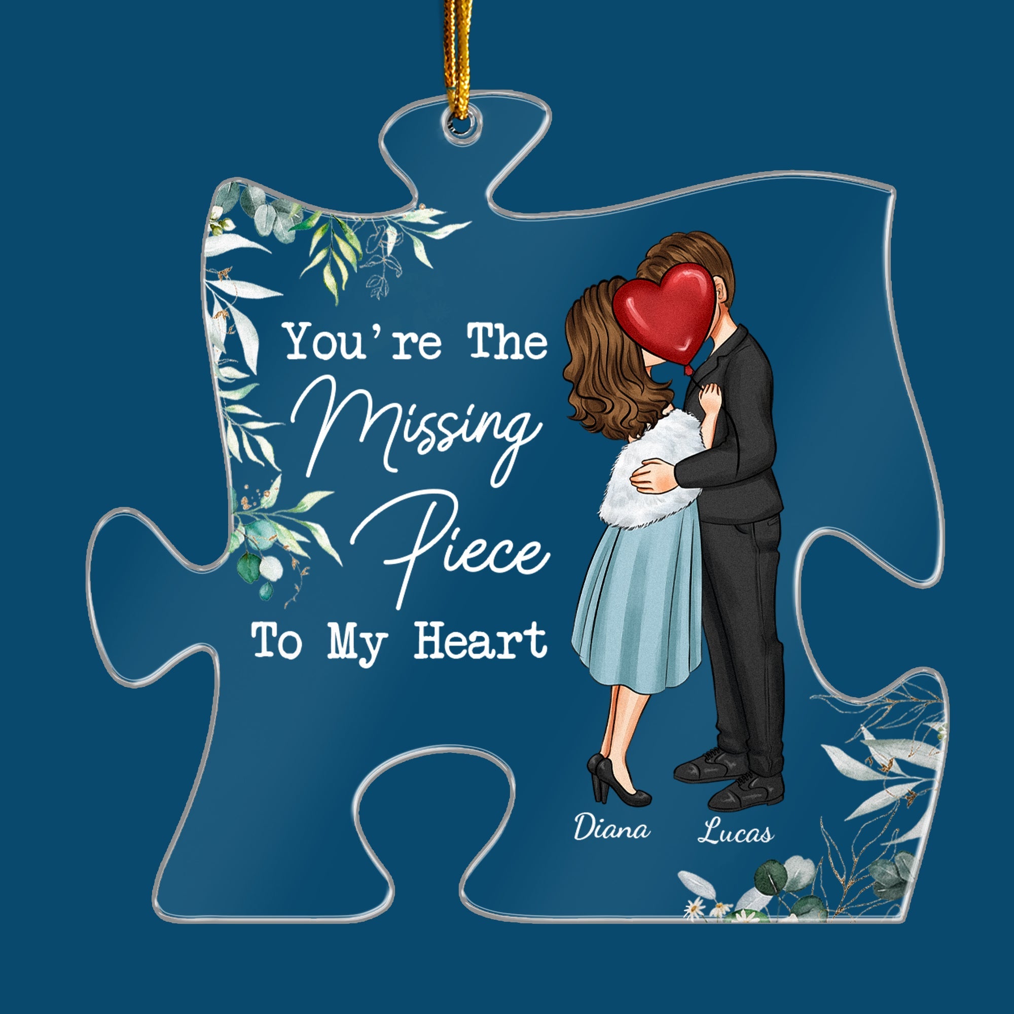 The Missing Piece To My Heart Couples - Personalized Acrylic Ornament