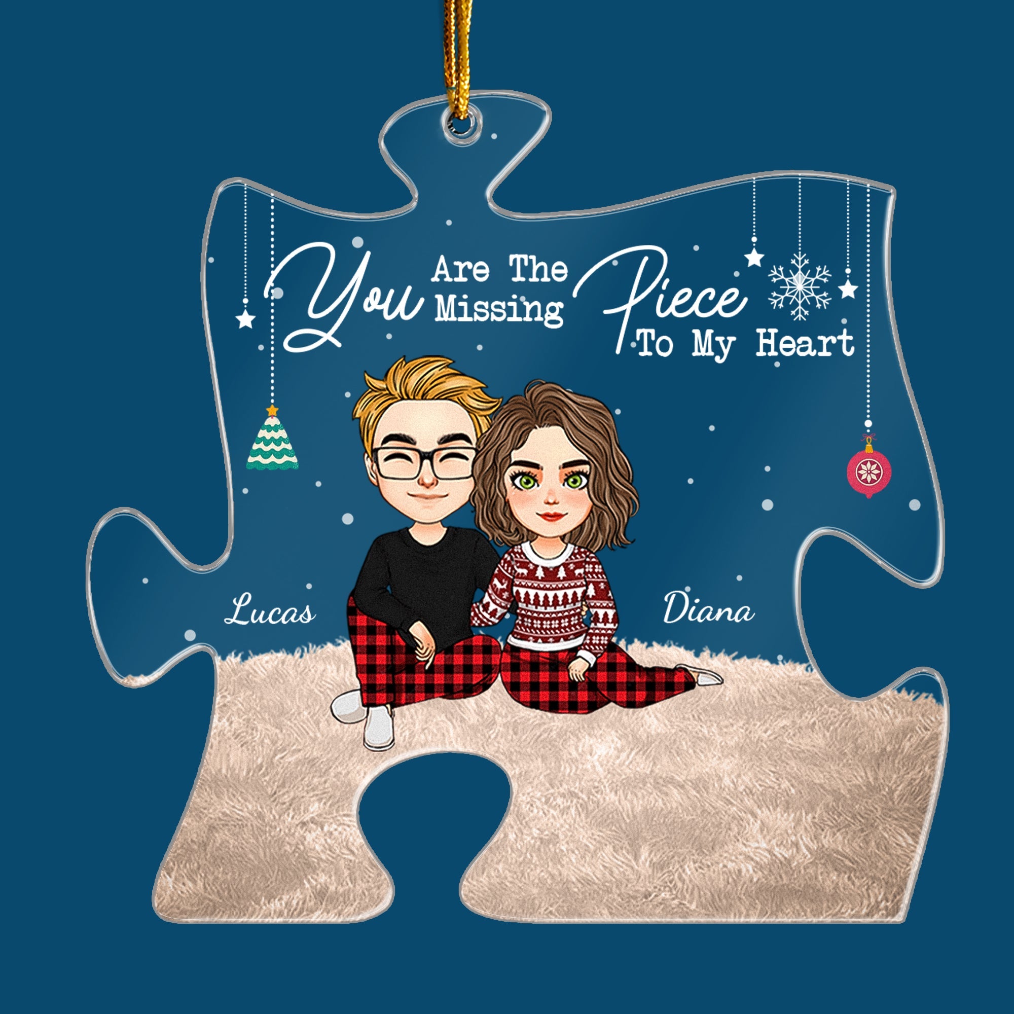 The Missing Piece To My Heart Couples - Personalized Acrylic Ornament