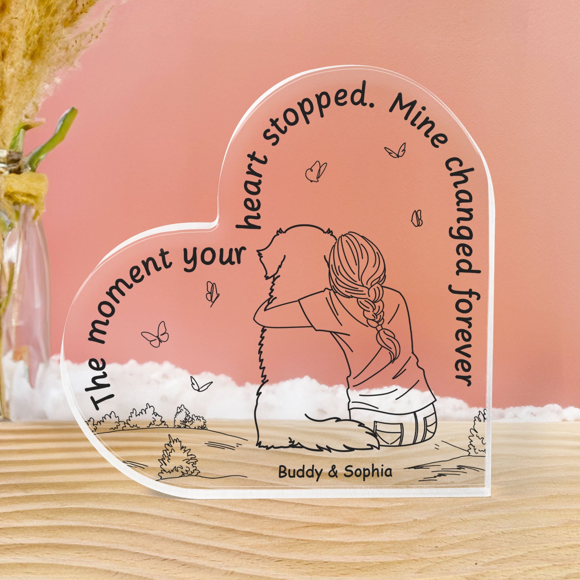 The Moment Your Heart Stopped Mine Changed - Personalized Acrylic Plaque