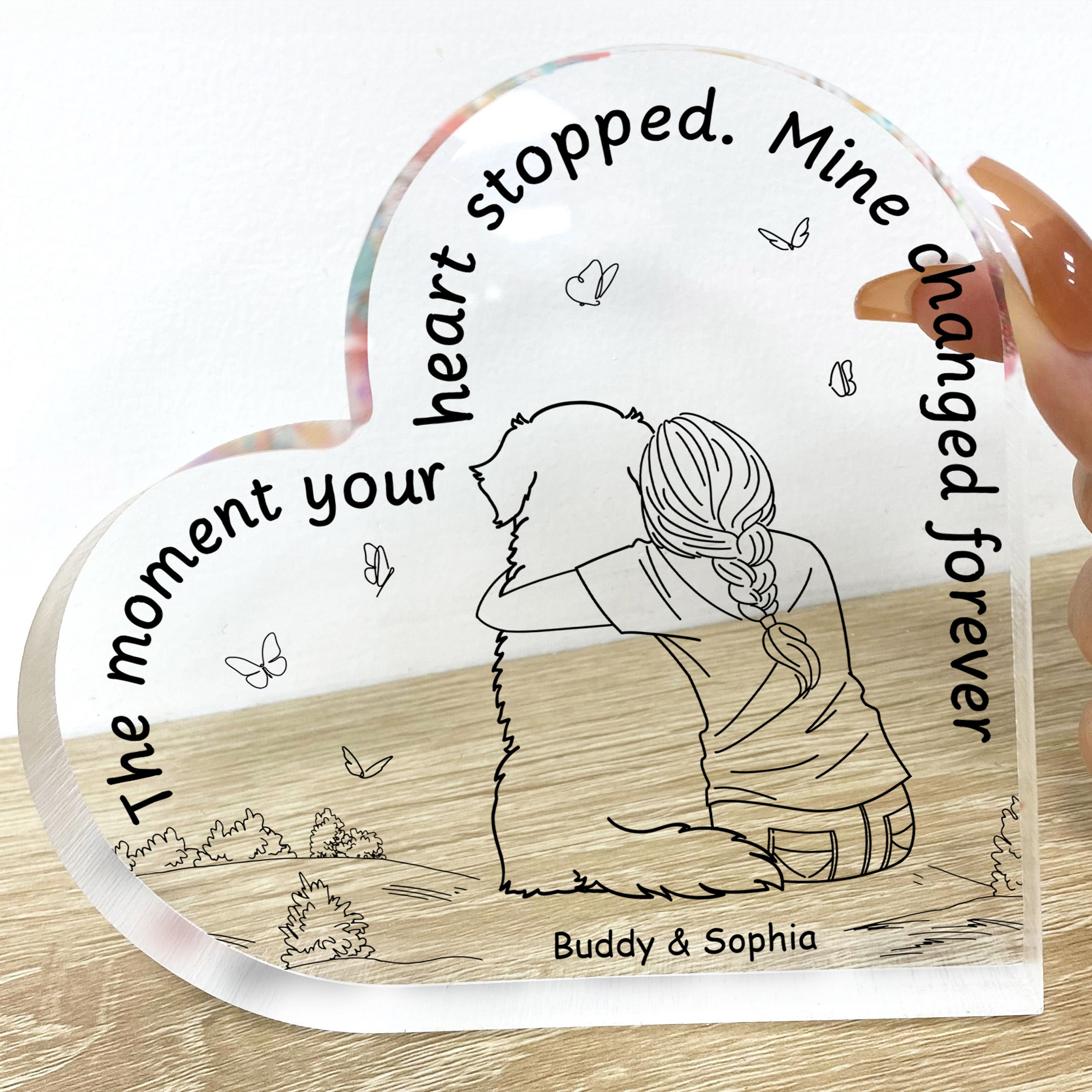 The Moment Your Heart Stopped Mine Changed - Personalized Acrylic Plaque