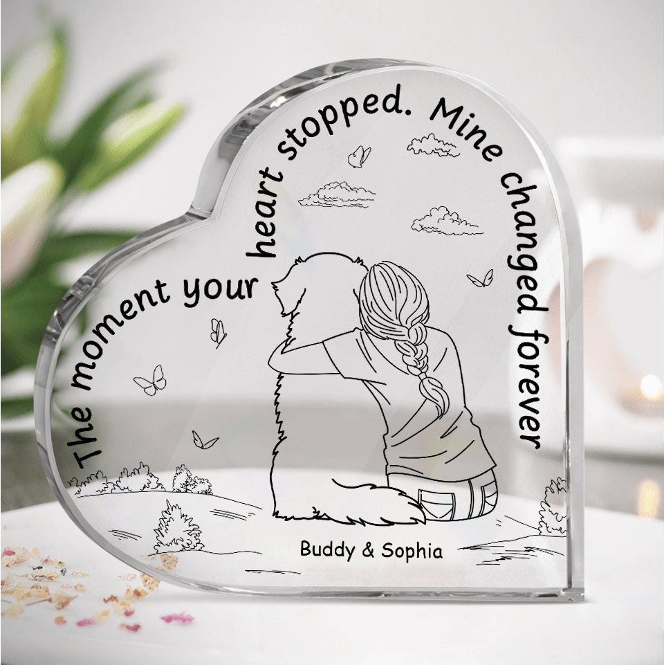 The Moment Your Heart Stopped Mine Changed - Personalized Acrylic Plaque