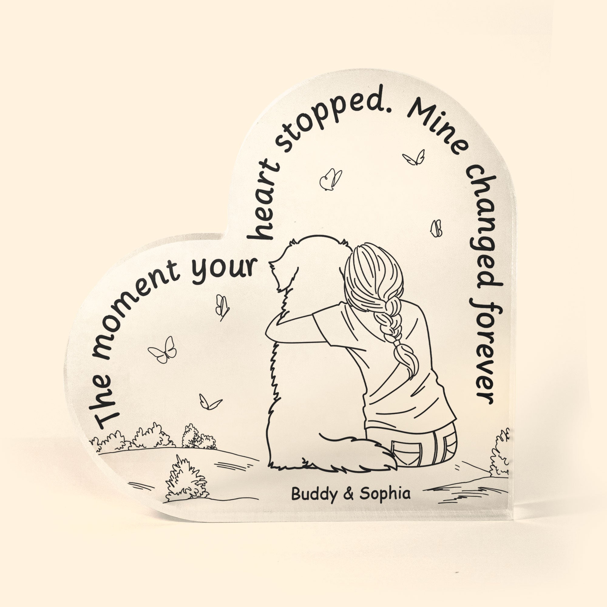 The Moment Your Heart Stopped Mine Changed - Personalized Acrylic Plaque