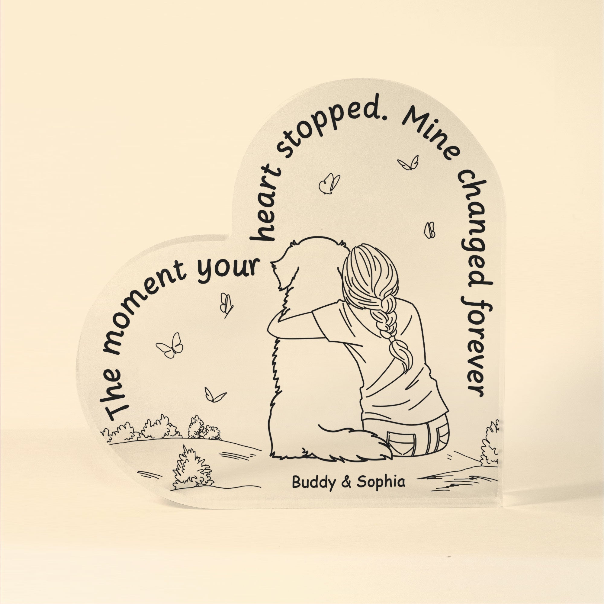 The Moment Your Heart Stopped Mine Changed - Personalized Acrylic Plaque