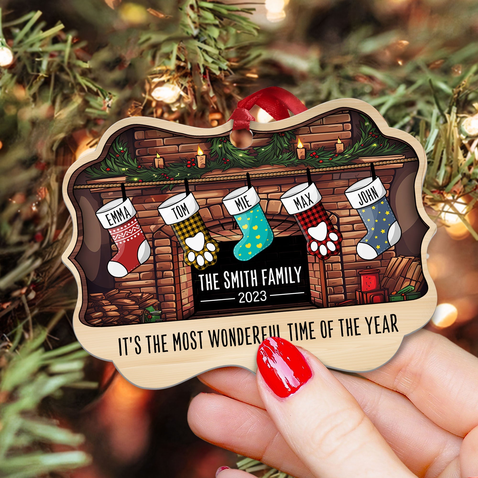 The Most Wonderful Time - Personalized Aluminum/Wooden Ornament