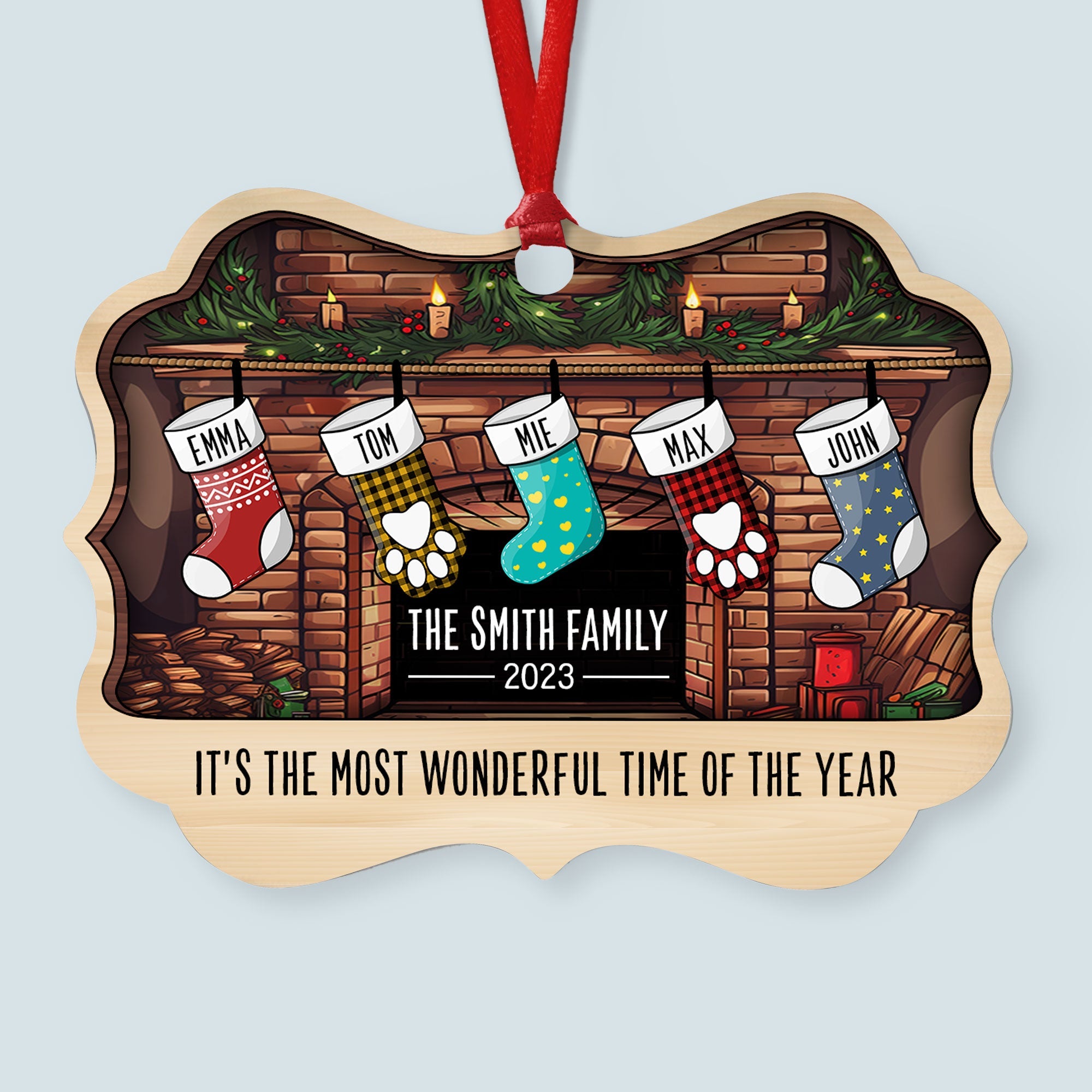 The Most Wonderful Time - Personalized Aluminum/Wooden Ornament