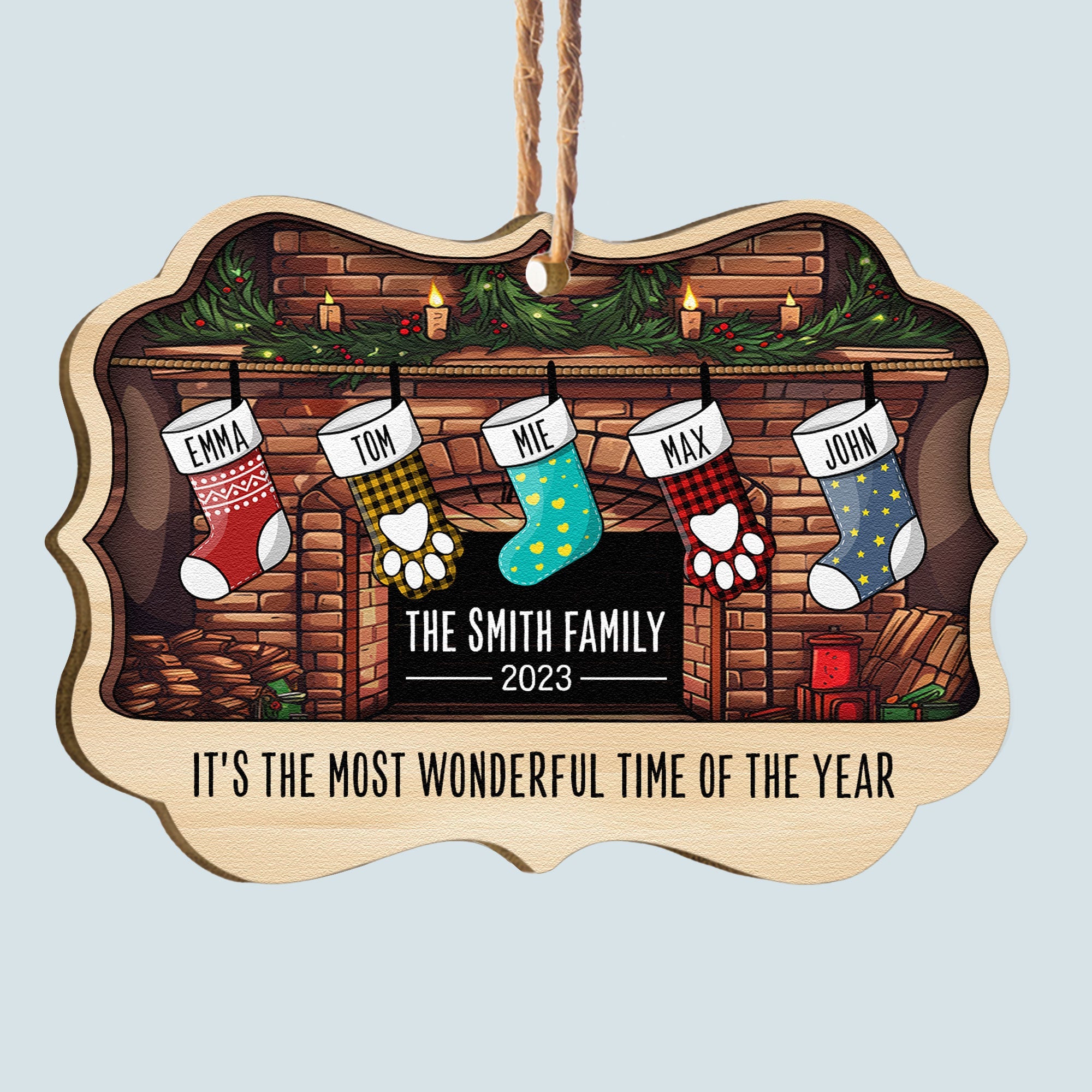 The Most Wonderful Time - Personalized Aluminum/Wooden Ornament