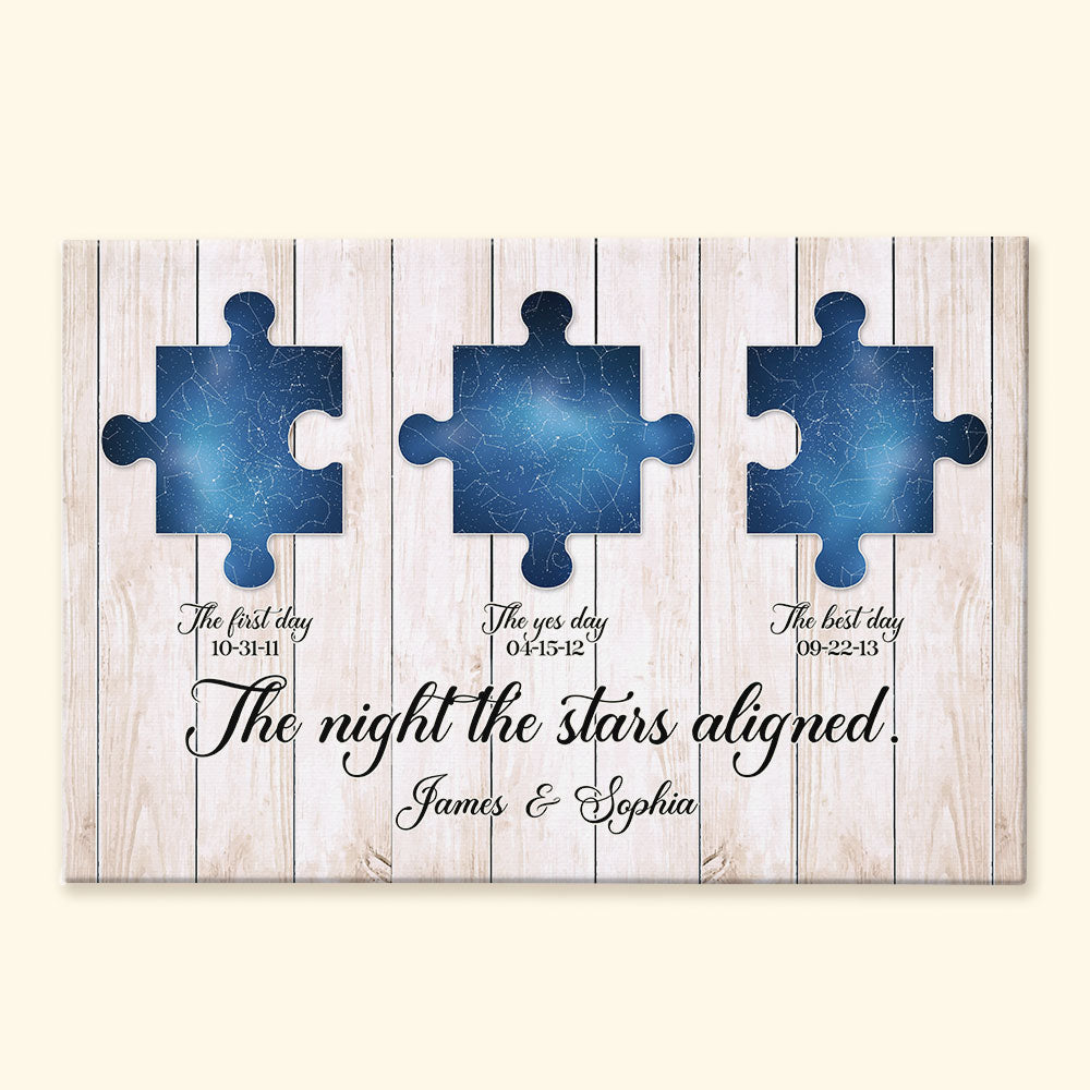 The Night The Stars Aligned - Personalized Wrapped Canvas