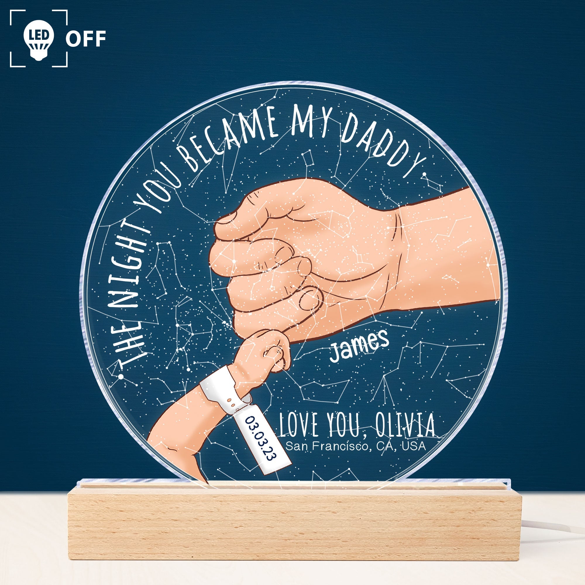 The Night You Became My Daddy - Personalized LED Light