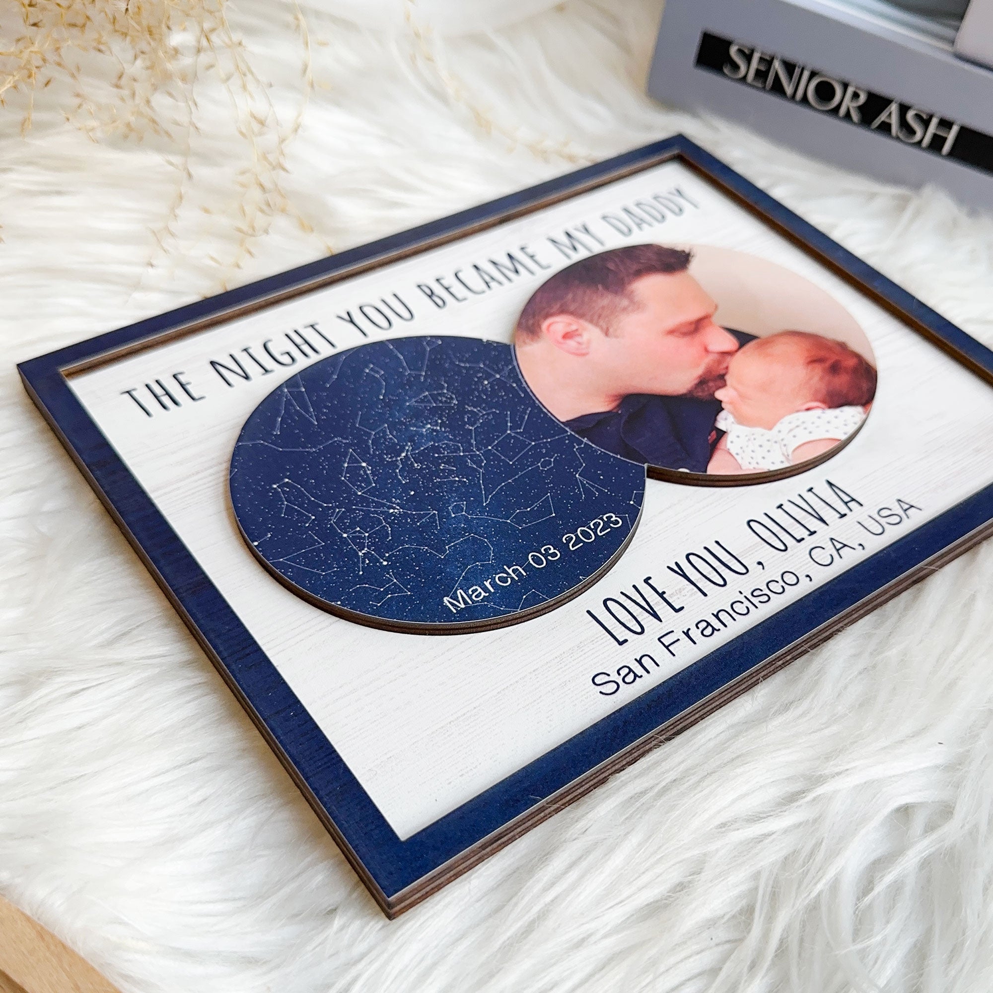 The Night You Became My Daddy - Personalized 2 Layers Wooden Photo Plaque