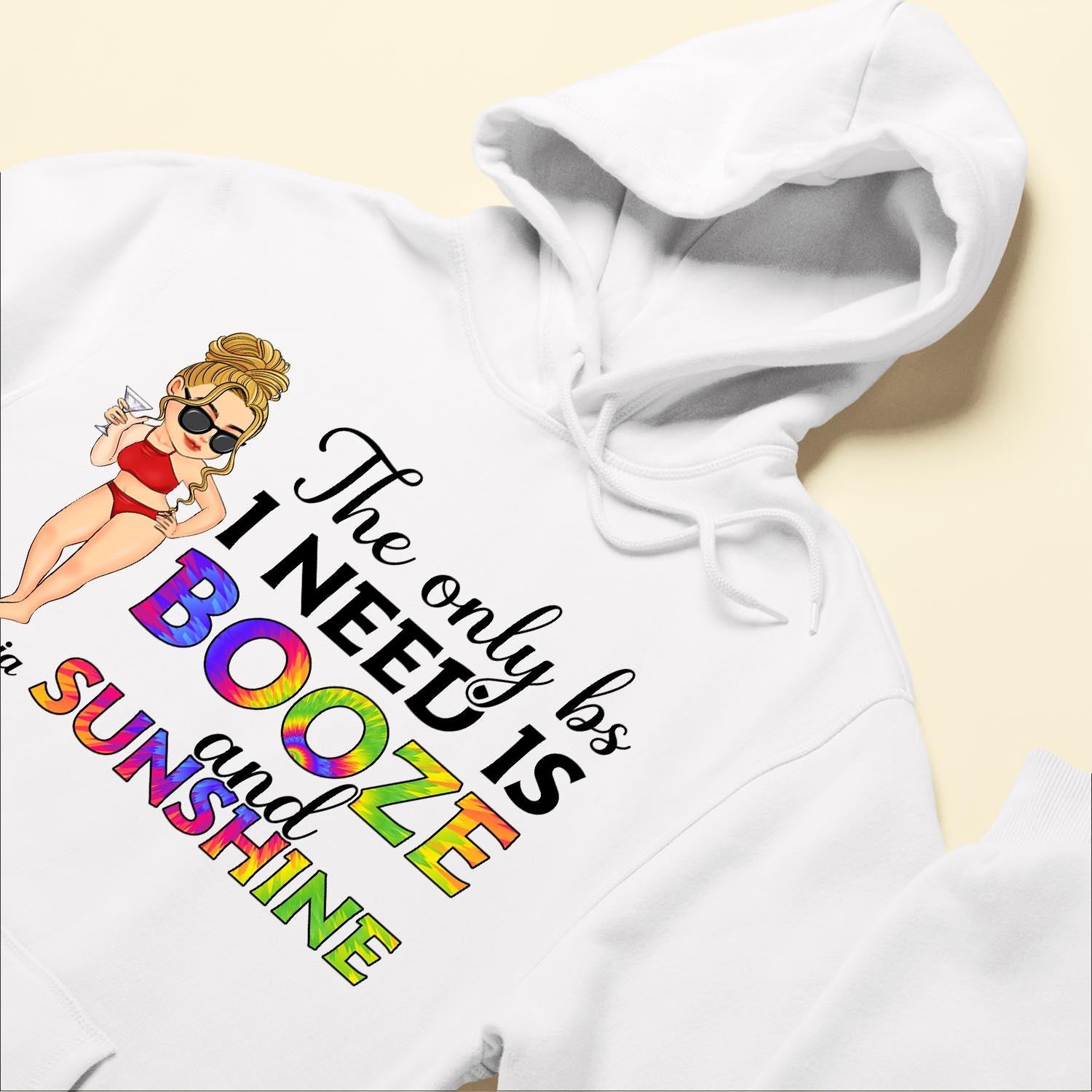 The Only Bs I Need Is Booze And Sunshine - Personalized Shirt - Gift For Girl, Beach Lovers, Traveling, Vacation