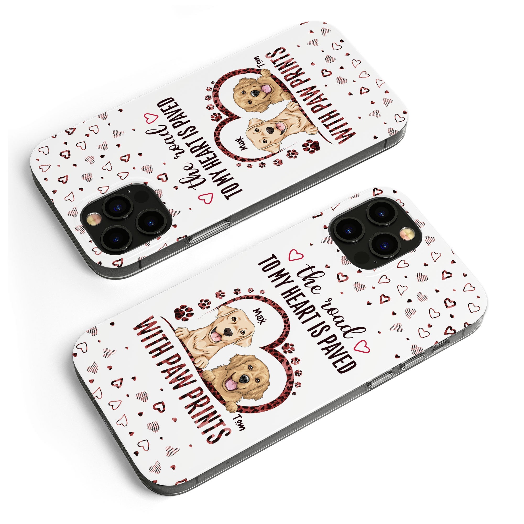 The Road To My Heart Is Paved With Paw Prints - Personalized Clear Phone Case