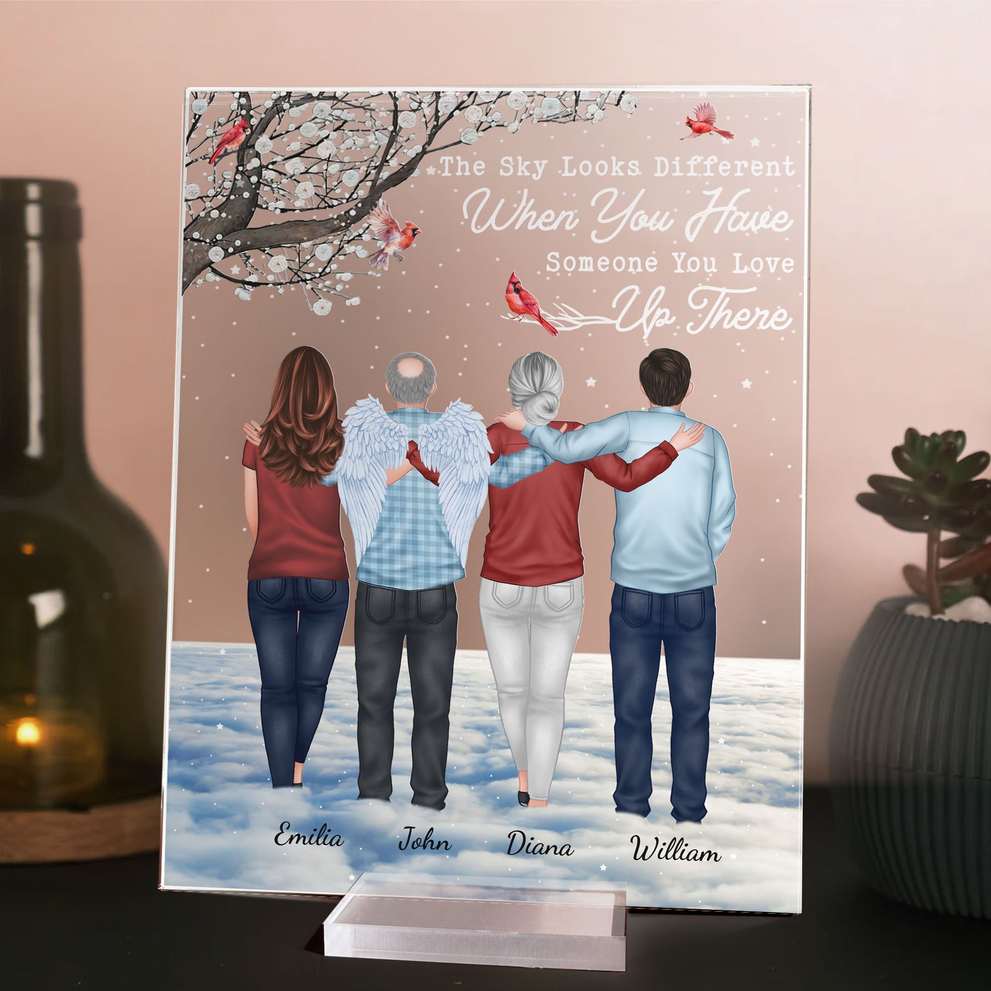 The Sky Looks Different When Someone You Love Is Up There Ver 2 - Personalized Acrylic Plaque