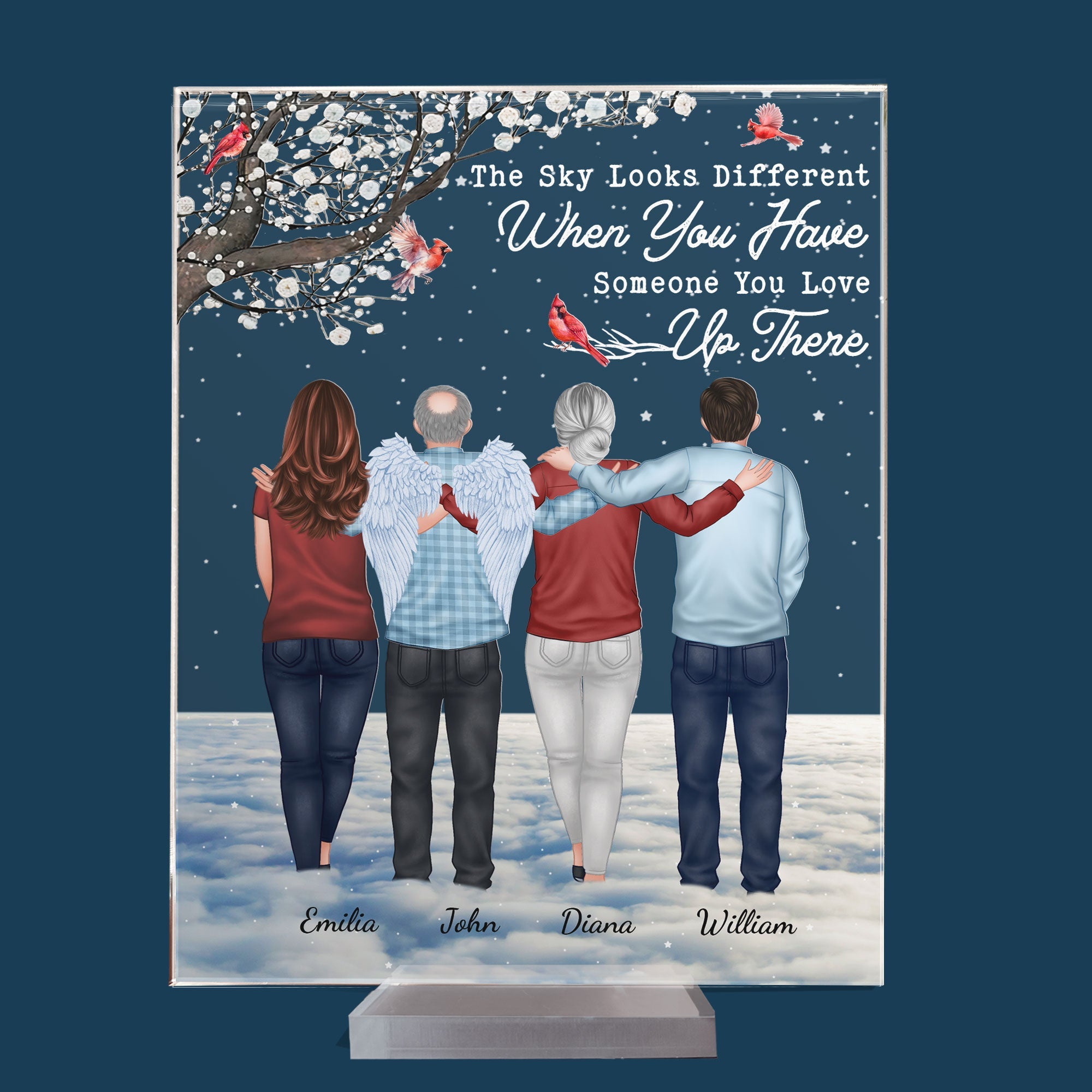 The Sky Looks Different When Someone You Love Is Up There Ver 2 - Personalized Acrylic Plaque