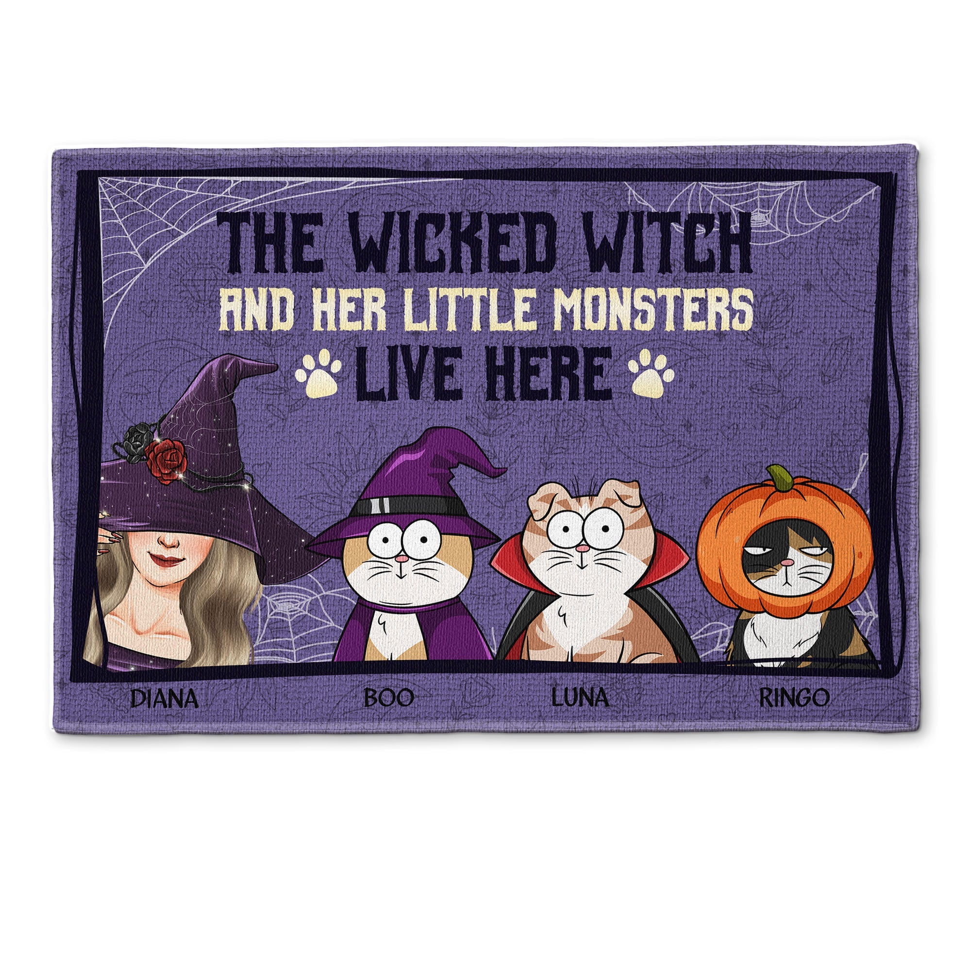 The Wicked Witch And Her Little Monsters Live Here - Personalized Doormat