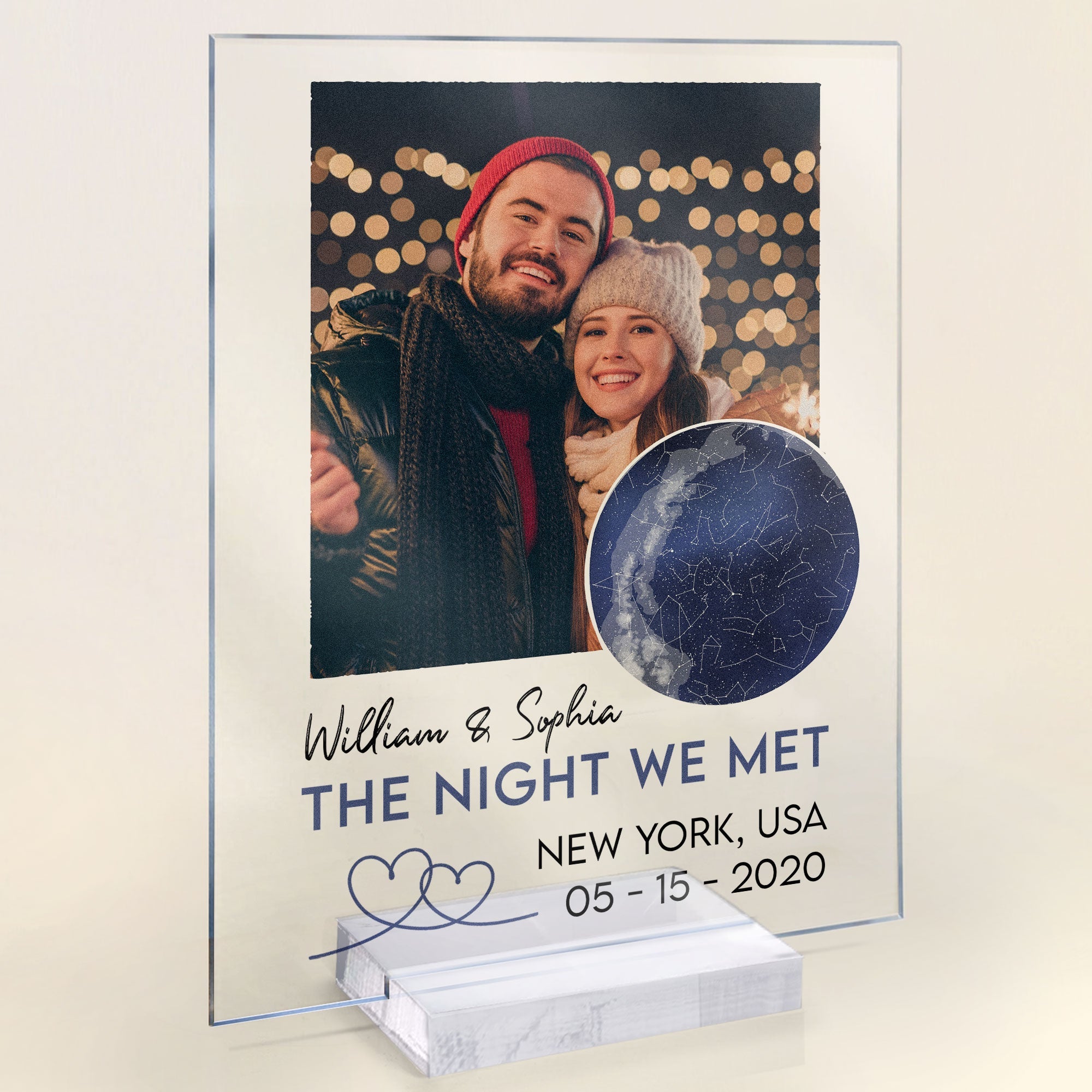 The Night We Met Star Map 2 - Personalized  Acrylic Photo Plaque