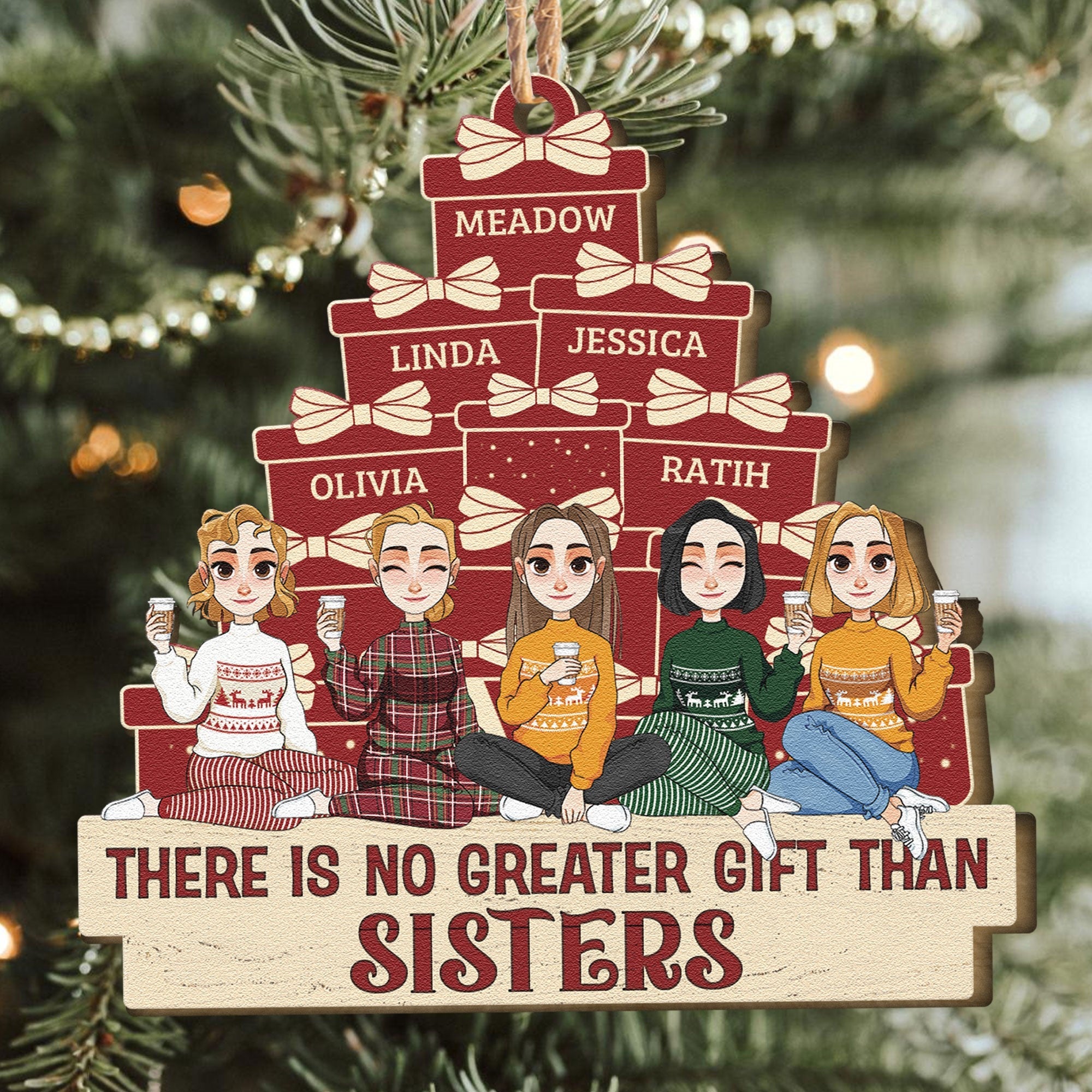 There Is No Greater Gifts Than Sisters Brothers Siblings - Personalized Wooden Ornament