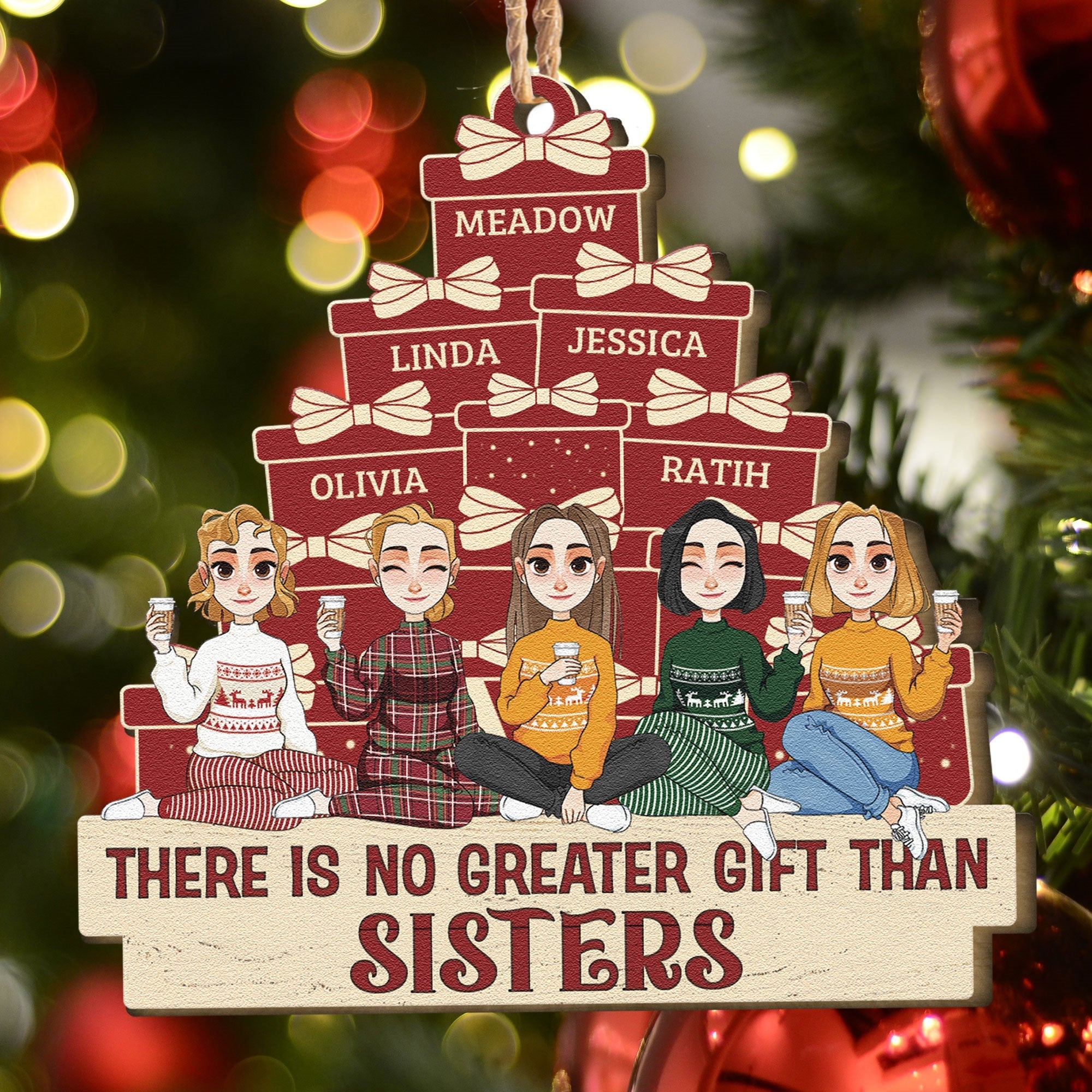 There Is No Greater Gifts Than Sisters Brothers Siblings - Personalized Wooden Ornament