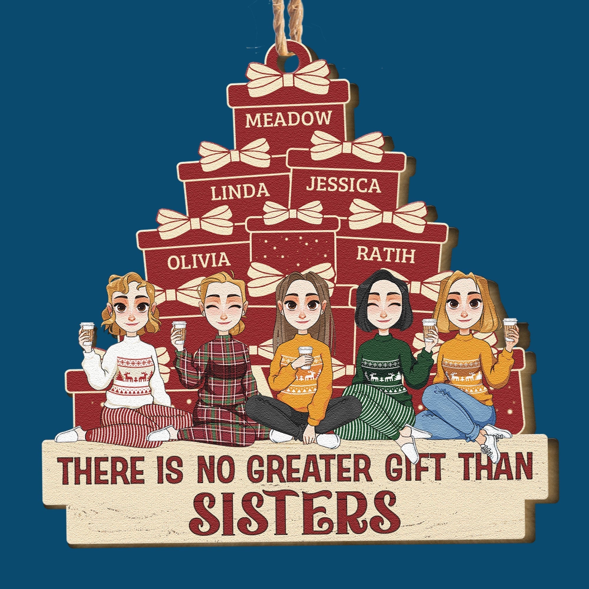 There Is No Greater Gifts Than Sisters Brothers Siblings - Personalized Wooden Ornament