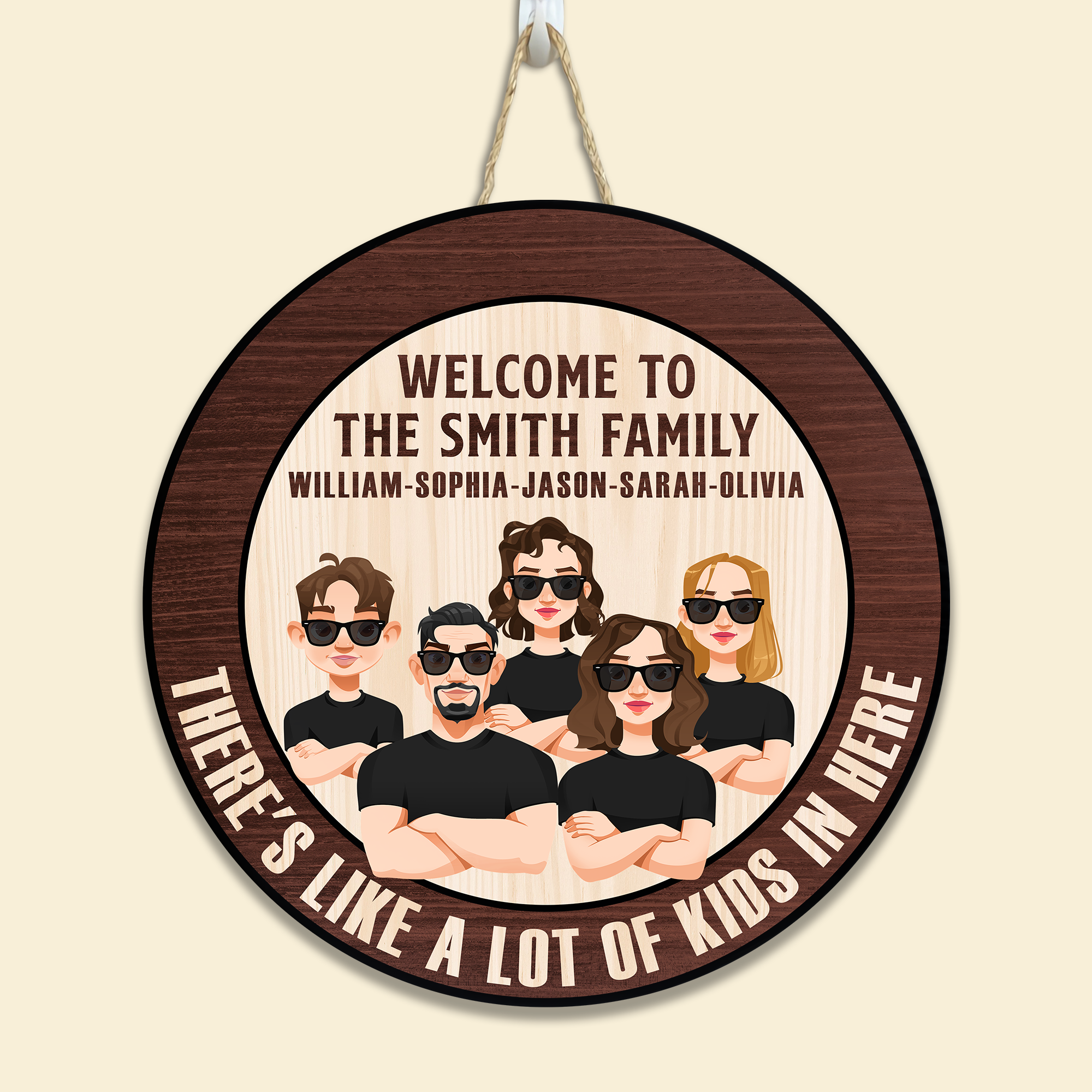 There's Like A Lot Of Kids In Here - Personalized Wood Wreath