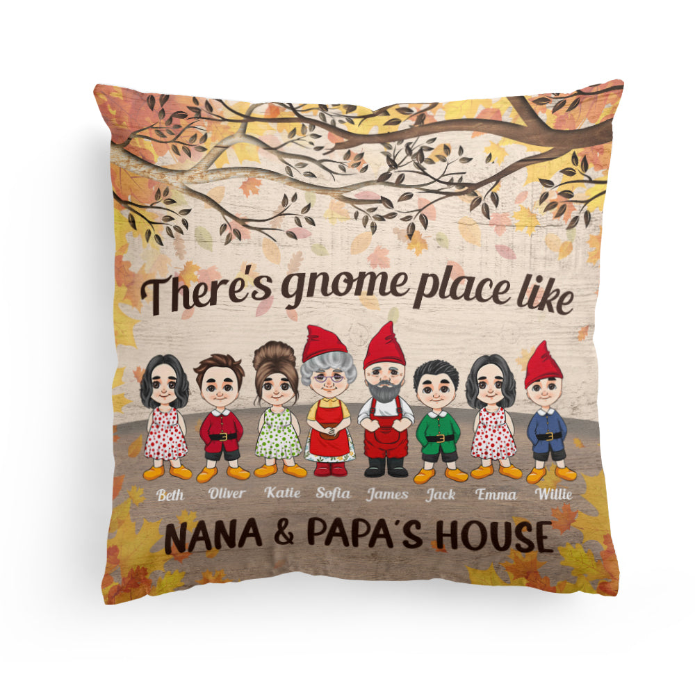 There's Gnome Place Like Home - Personalized Pillow (Insert Included) - Christmas Gift For Family