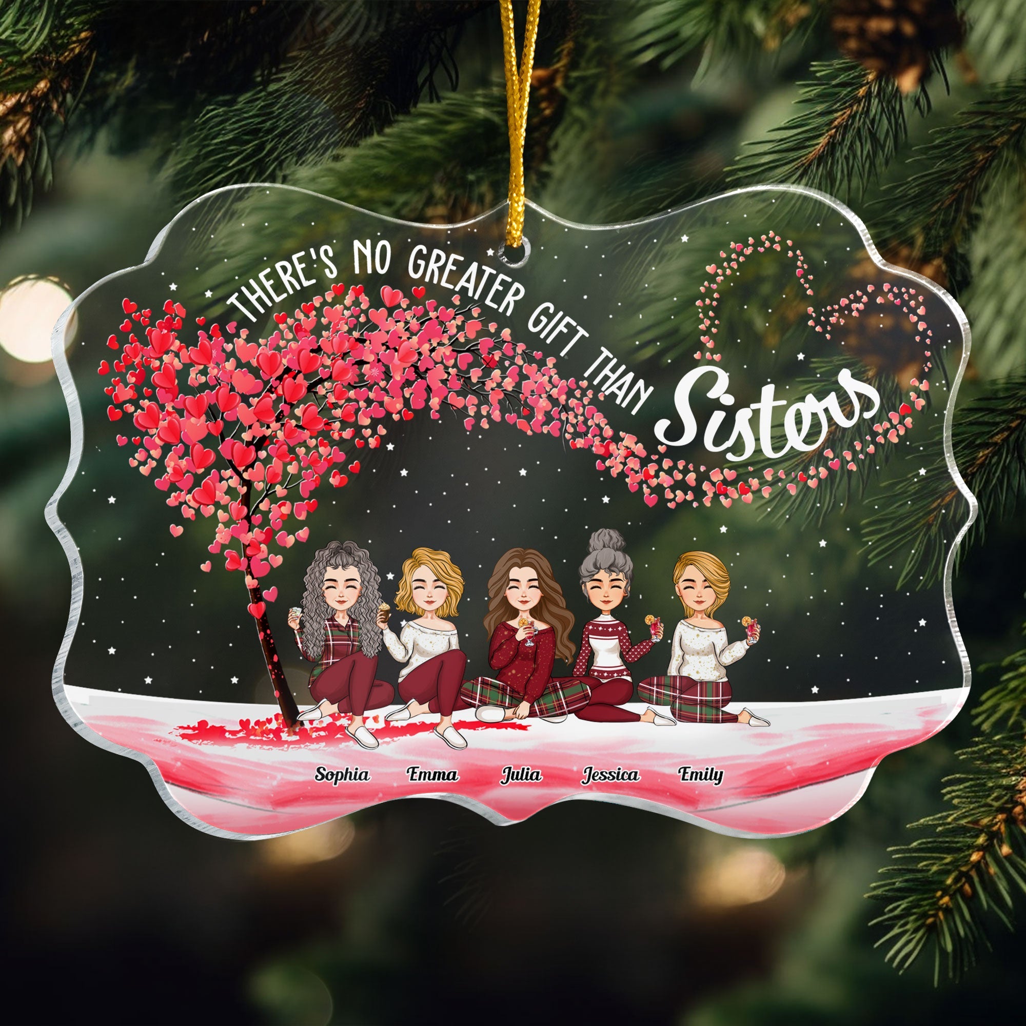 There's No Greater Gift Than Sisters - Personalized Acrylic Ornament